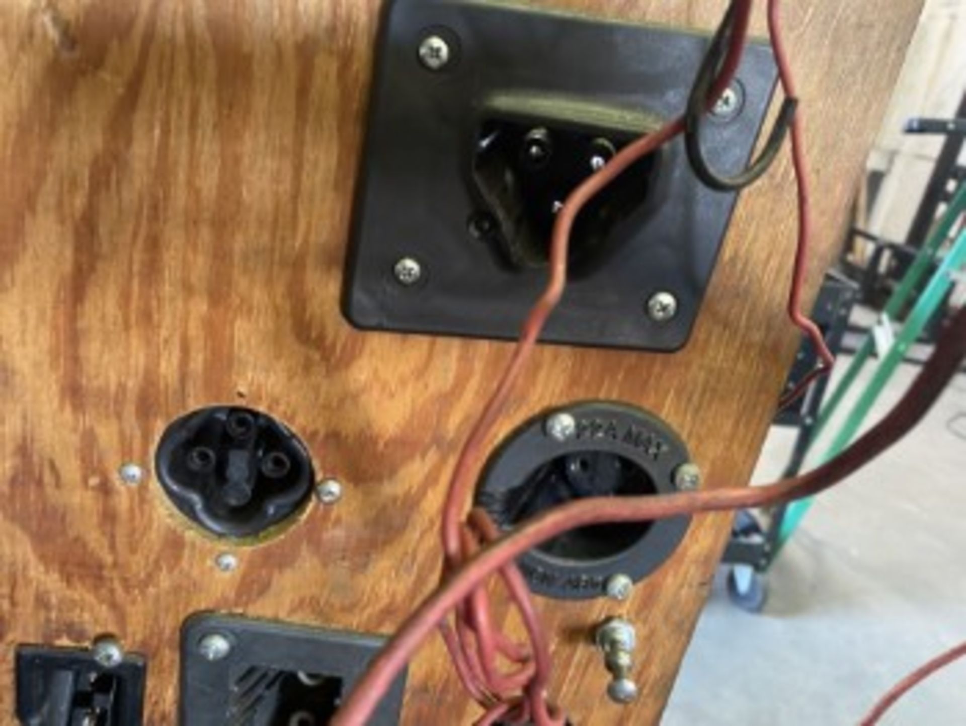 CUSTOM GOLF CART BATTERY TESTER WITH WOOD BOARD & 8 BATTERIES - Image 6 of 6
