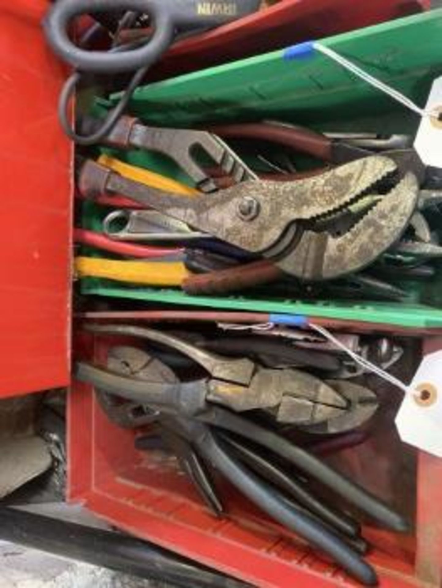 ASSORTED HAND TOOLS - PLIERS, CHANNEL LOCKS, ETC (2 BINS) - Image 2 of 3