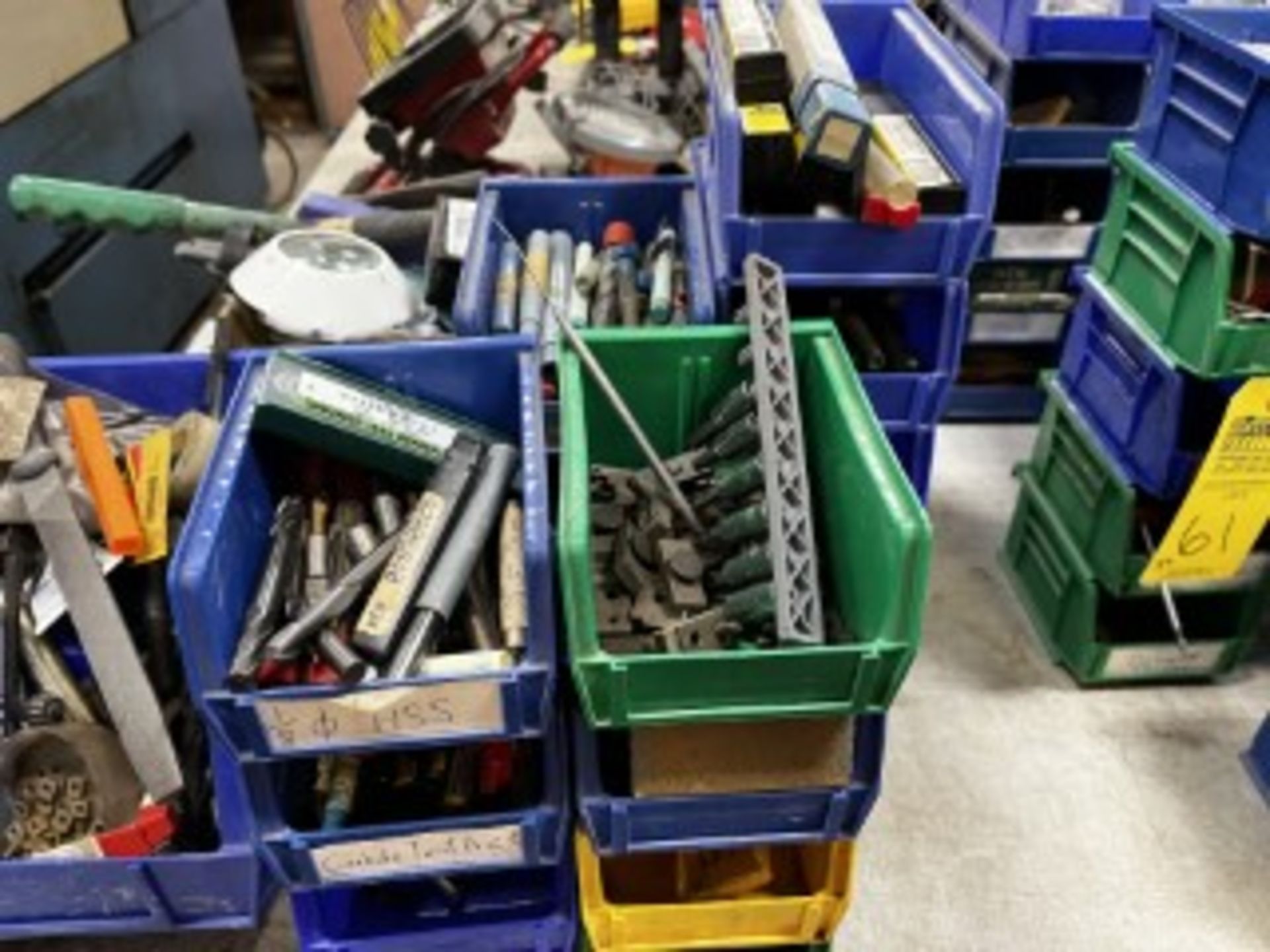 BINS ASSORTED TOOLS, GAGES, DRILL BITS, INSERTS, ETC - Image 2 of 3