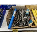 ASSORTED LARGE DRILL BITS & TOOLS