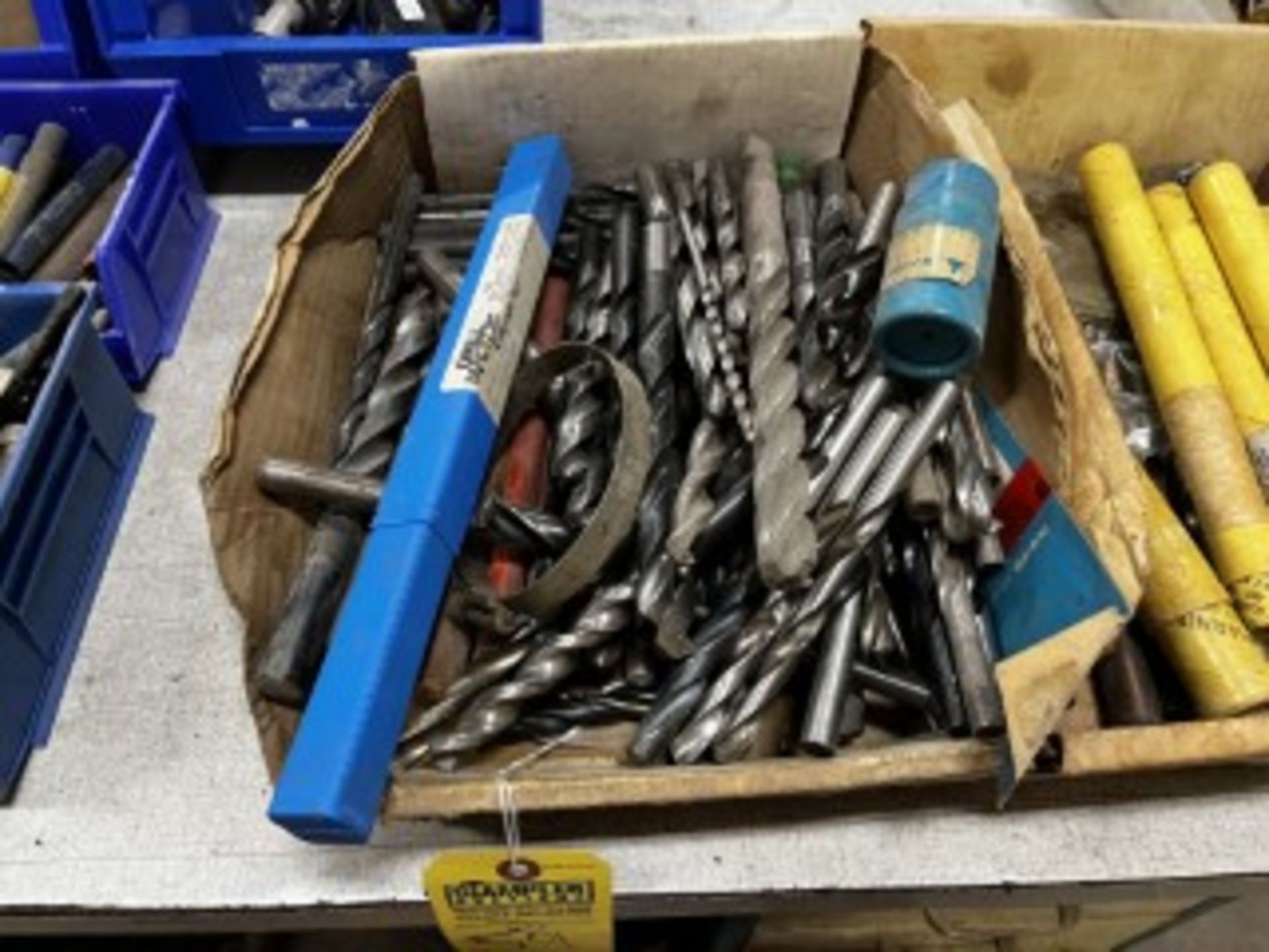 ASSORTED LARGE DRILL BITS & TOOLS