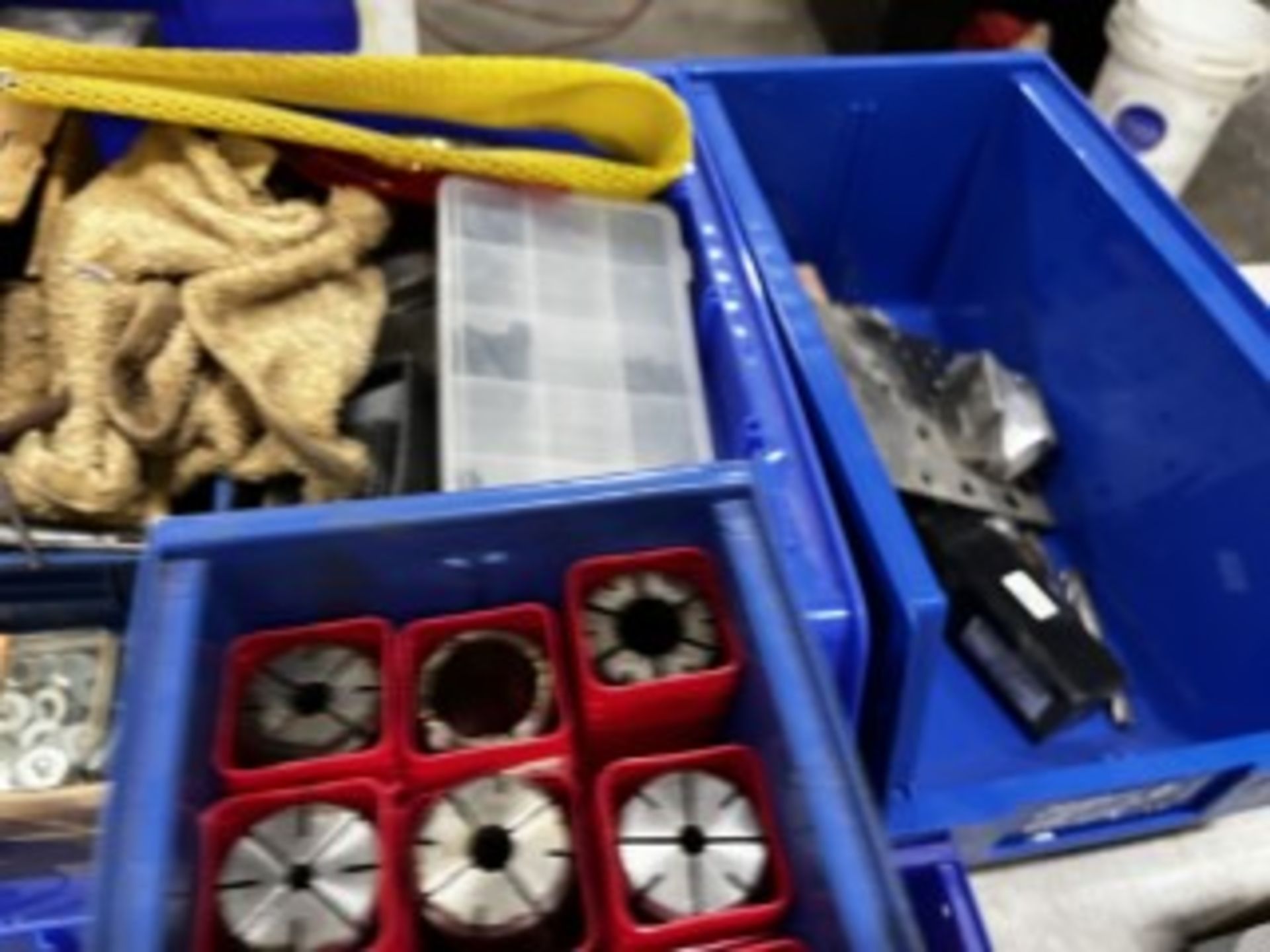 BOXES ASSORTED TOOLS, BOLTS, WASHERS, EXTRA LARGE DRILL BITS, ETC - Image 2 of 5