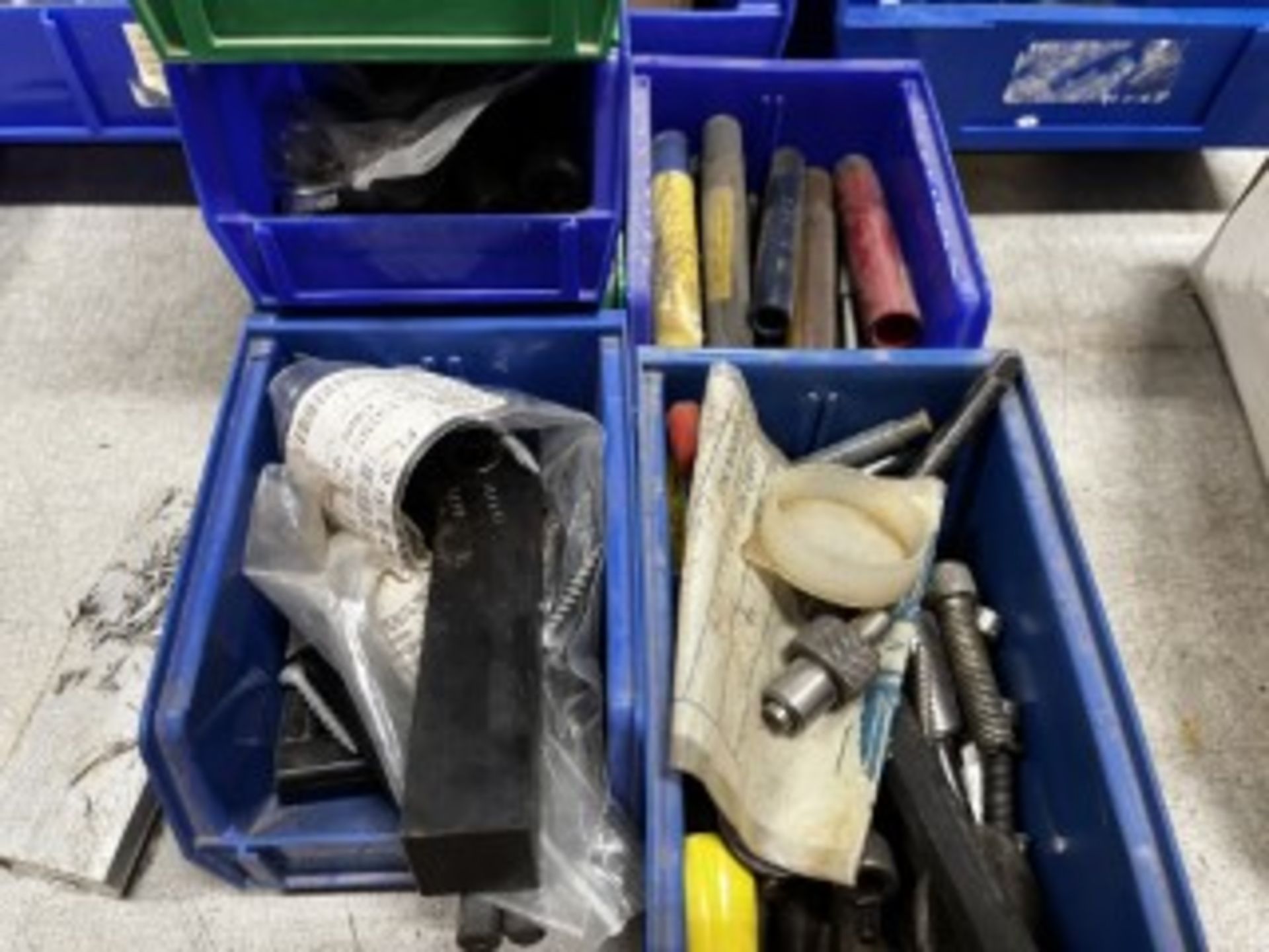 BOXES ASSORTED TOOLS, BOLTS, WASHERS, EXTRA LARGE DRILL BITS, ETC - Image 5 of 5