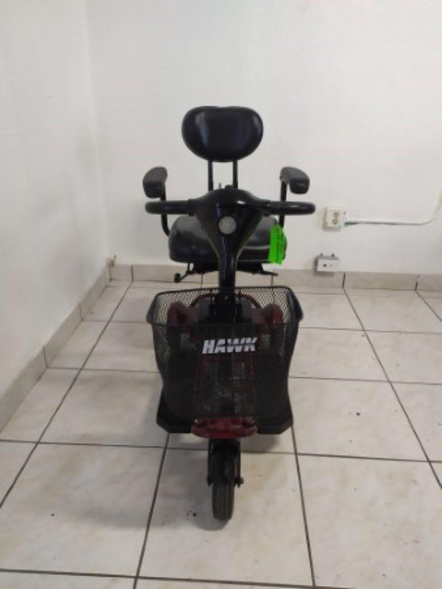 2009 DRIVE HAWK 3-WHEEL SCOOTER WITH BASKET - RED - 250LB CAPACITY - SERIAL No. 2A06090137PQ (NO CHA