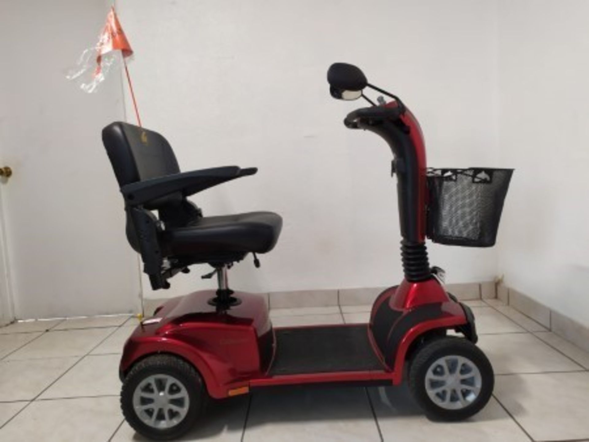2017 GOLDEN COMPANION GC440 4-WHEEL SCOOTER WITH CHARGER, BASKET & COVER - RED - 400LB CAPACITY - SE - Image 6 of 6