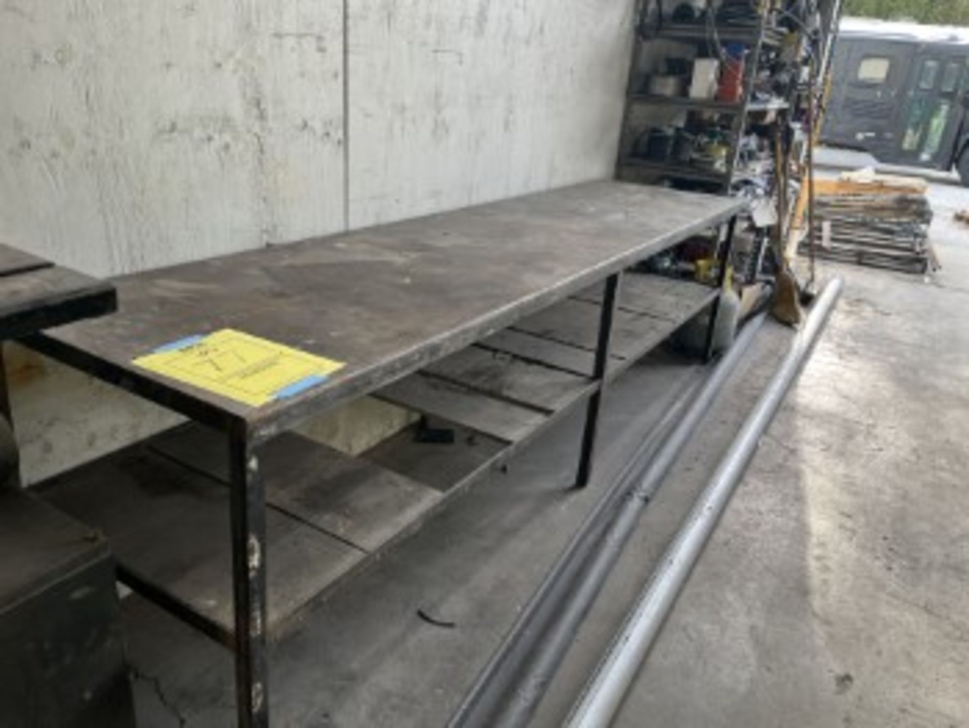 METAL TABLE - 10' x 2 1/2' x 33''