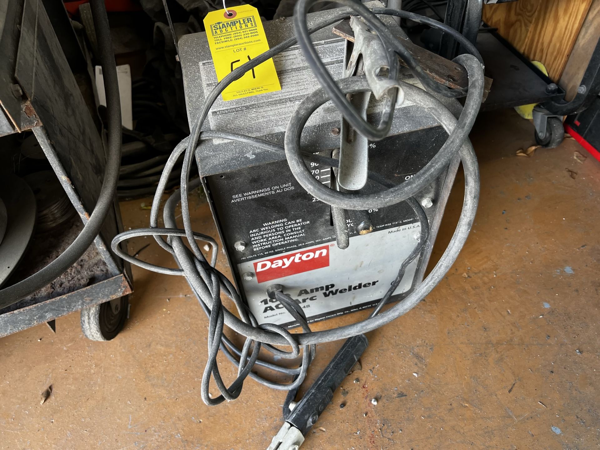 DAYTON 100 AMP AC ARC WELDER (LOCATED IN WEST PALM BEACH, FL) - Image 2 of 3