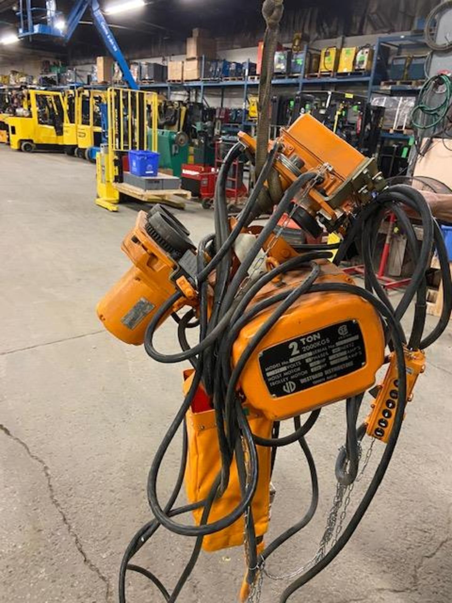 Kito 2 Ton Hoist BRAND NEW with Power Trolley UP-DOWN & side to side, 2-speed & 20' Lift