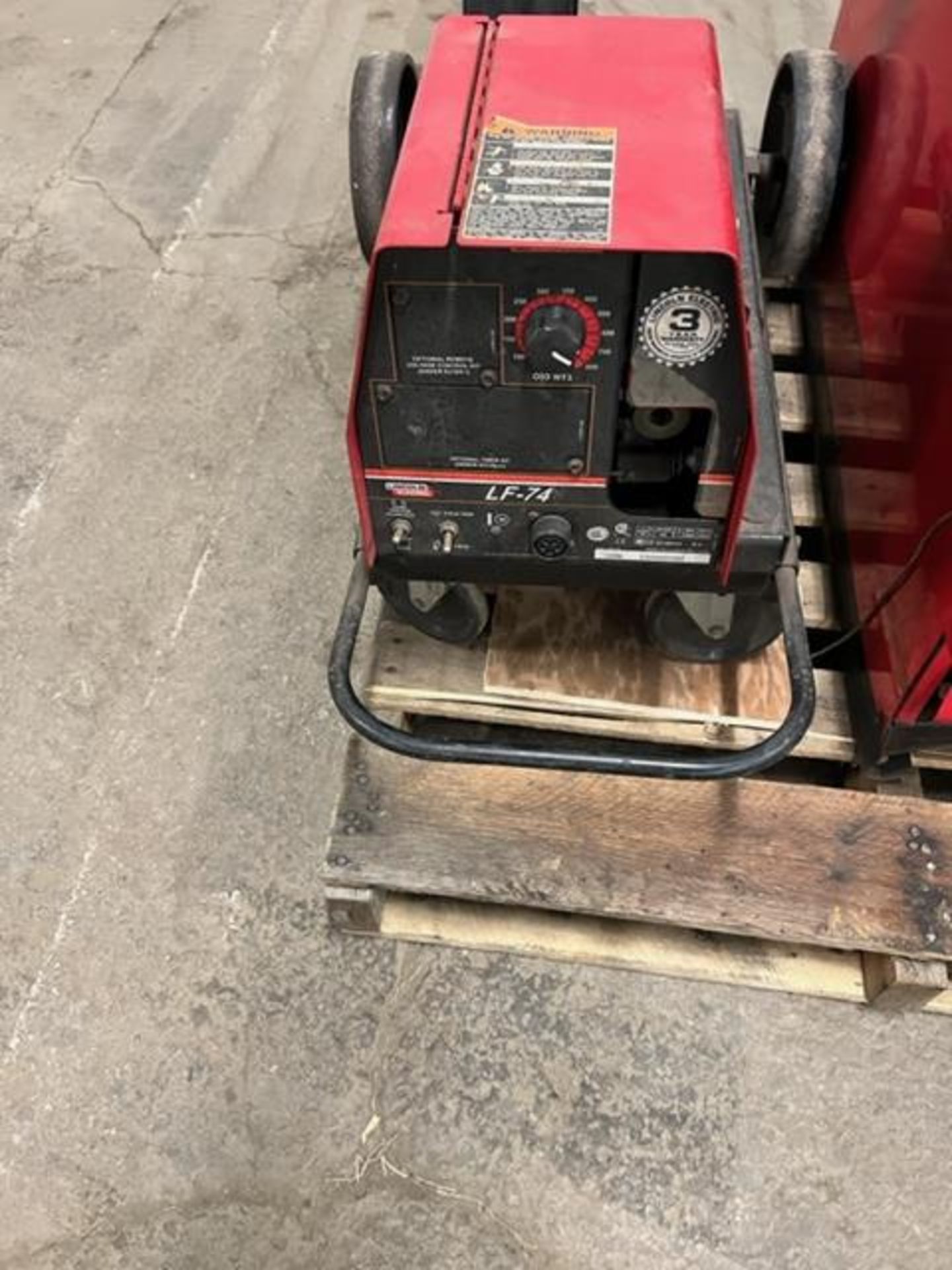 Lincoln Model CV-655 650 Amp Mig Welder with LF-74 Wire Feeder on Cart - Image 2 of 3