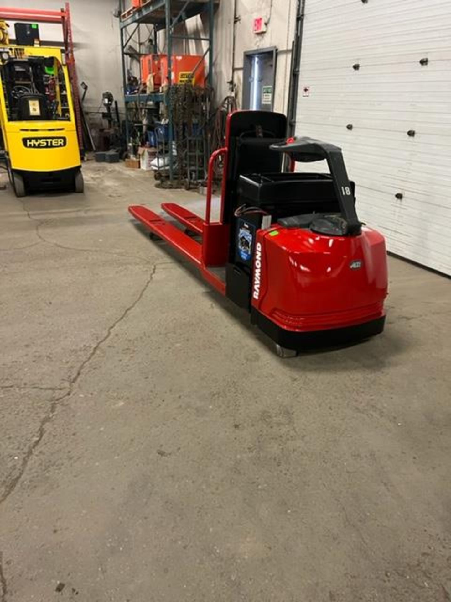 NICE 2006 Raymond Electric Walk Behind Walkie 8' LONG FORKS 6000lbs capacity Powered Pallet Cart - Image 3 of 3