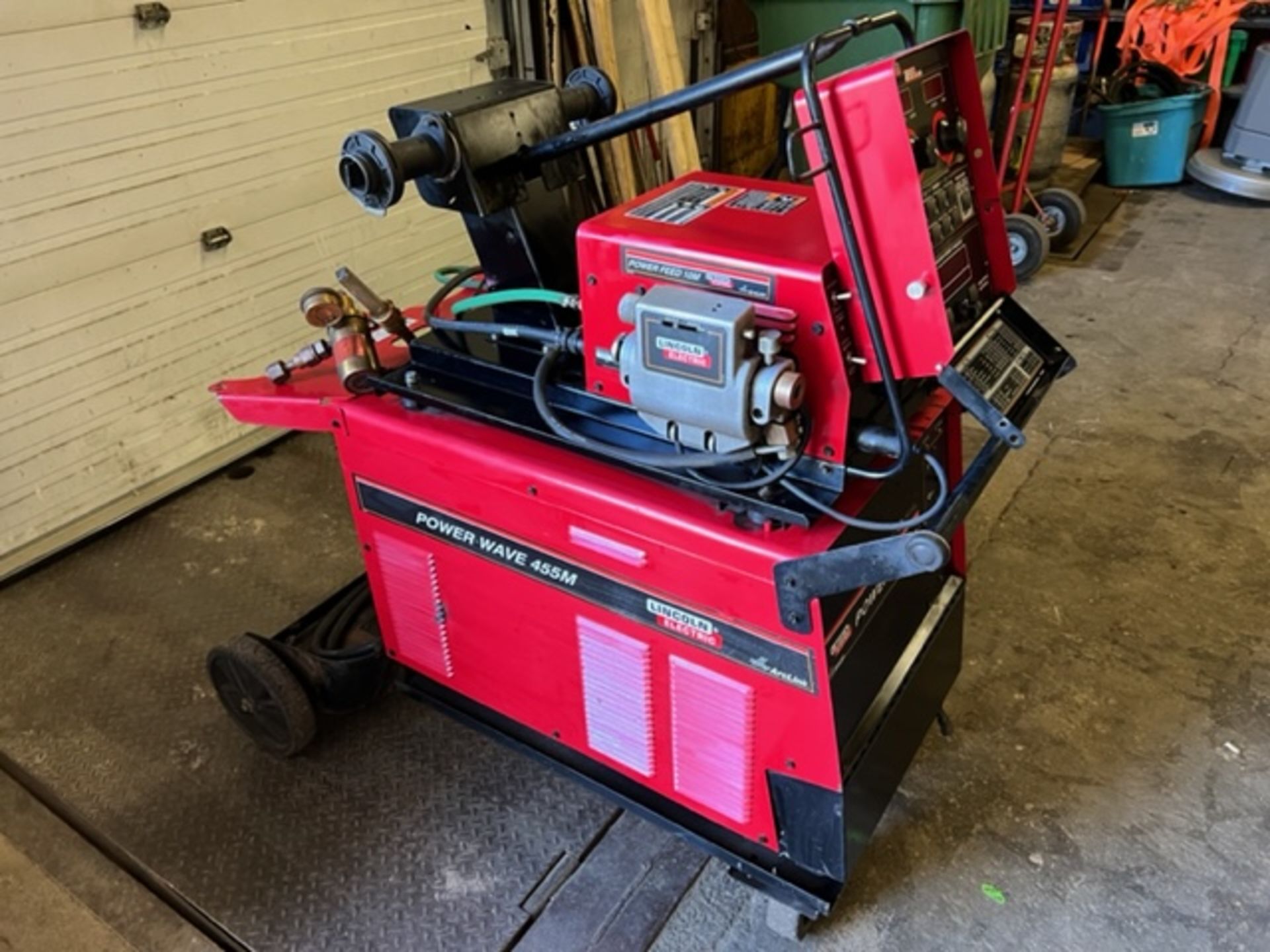 Lincoln Powerwave 455M 450 amp Mig Welder Welding Unit with DUAL Wire Feeder model 10M and mig - Image 4 of 4