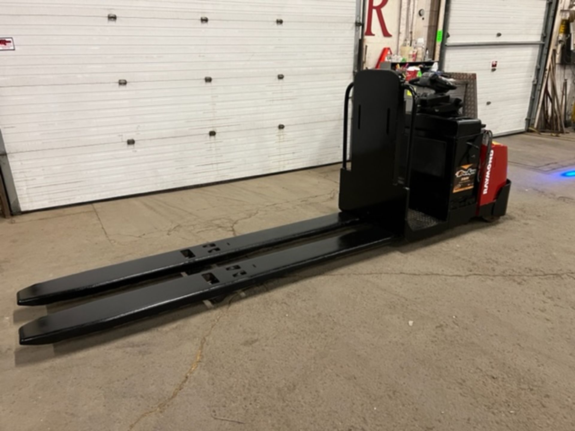 NICE 2015 Raymond Electric Walk Behind Walkie 8' LONG FORKS 6000lbs capacity Powered Pallet Cart - Image 2 of 3