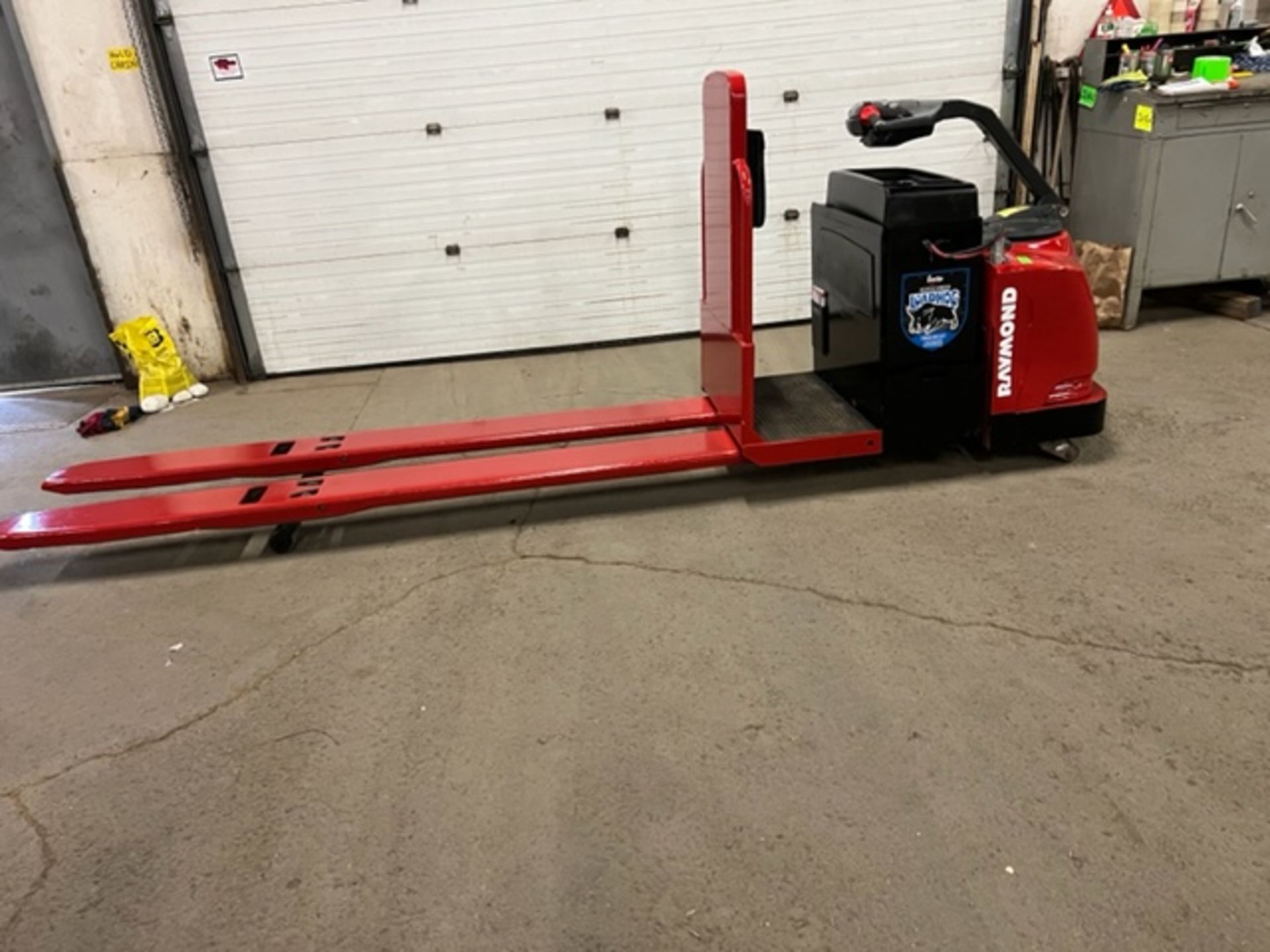 NICE 2006 Raymond Electric Walk Behind Walkie 8' LONG FORKS 6000lbs capacity Powered Pallet Cart