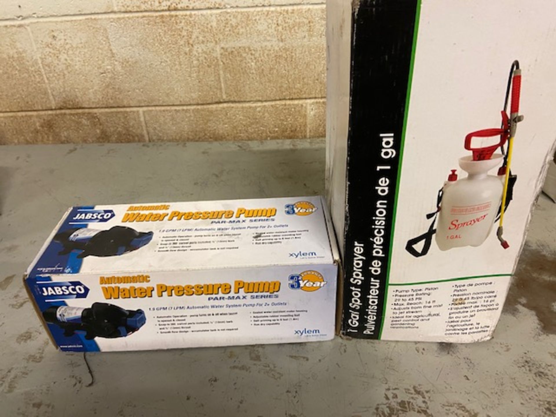Lot of 2 (2 units) Brand New Water Pressure Pump & 1 Gallon Spot Sprayer
