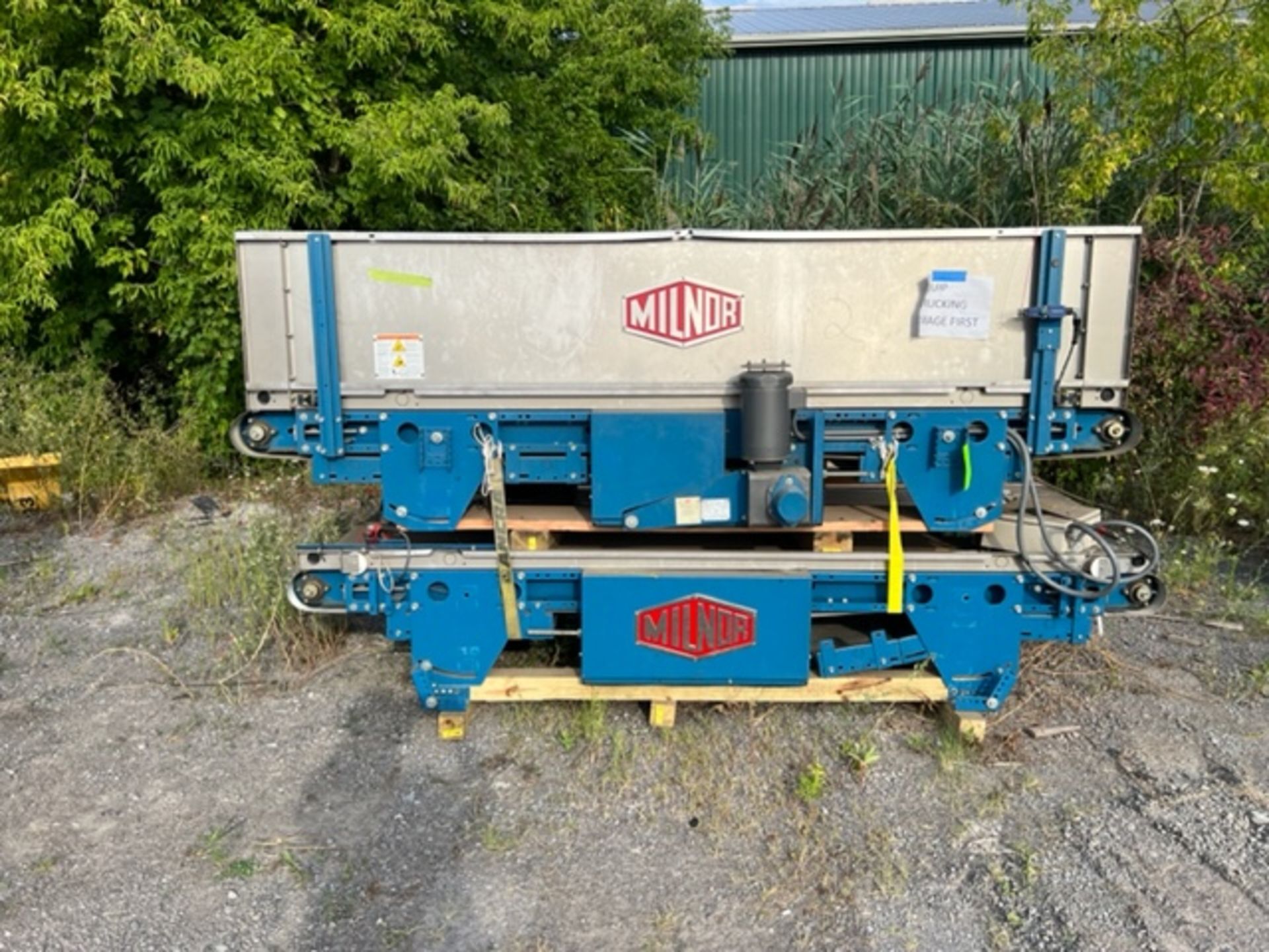 Lot of 2 (2 units) 120" x 48" Milnor Power Conveyors - new in 2014 MINT UNITS never used