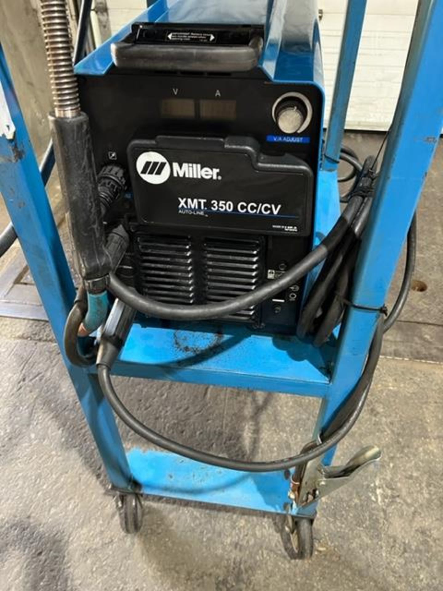 Miller XMT 350 CC/CV Multiprocess Welder with S-74MPA Plus Wire Feeder 4-wheel - COMPLETE on CART - Image 2 of 4