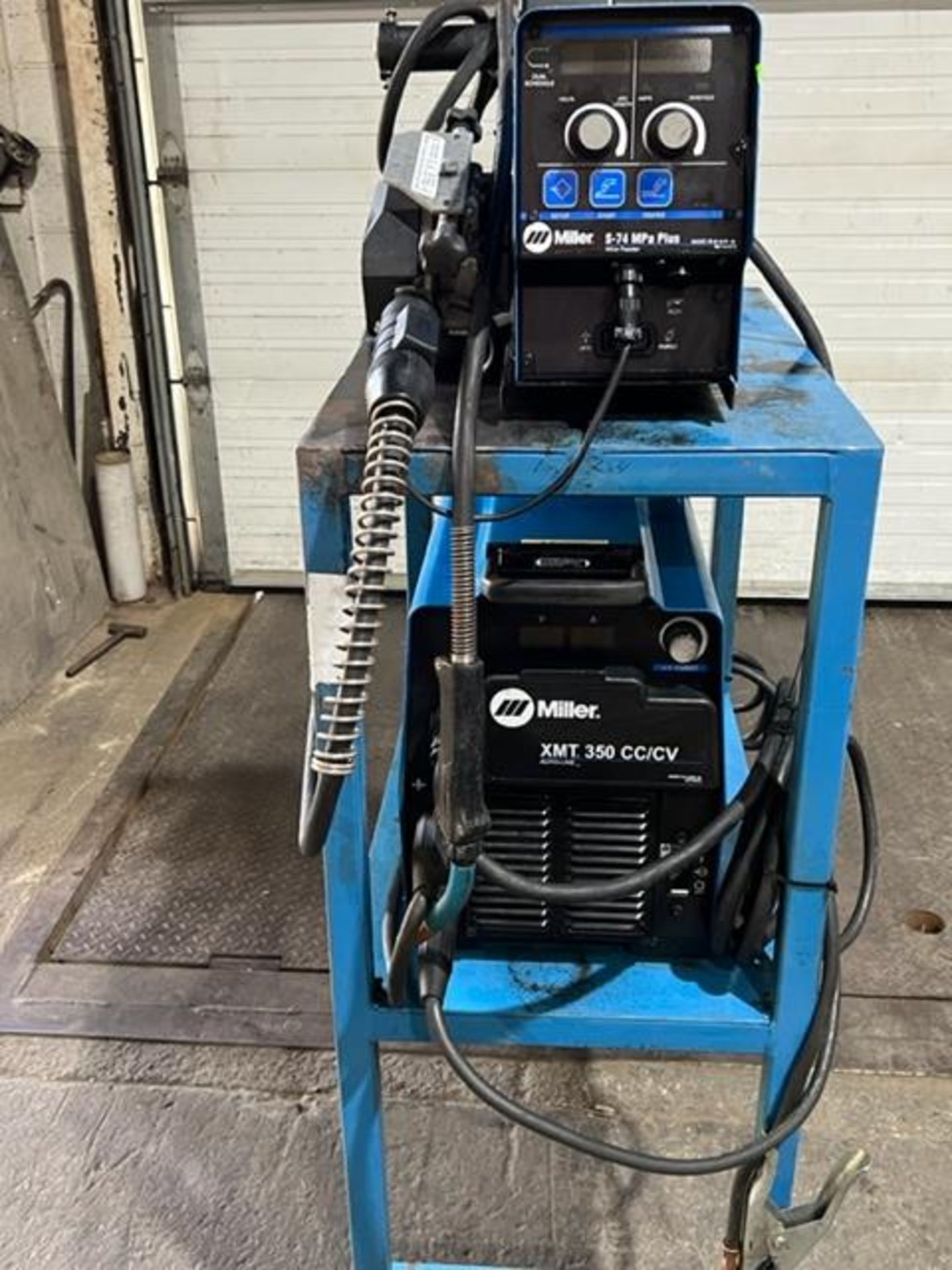 Miller XMT 350 CC/CV Multiprocess Welder with S-74MPA Plus Wire Feeder 4-wheel - COMPLETE on CART - Image 4 of 4