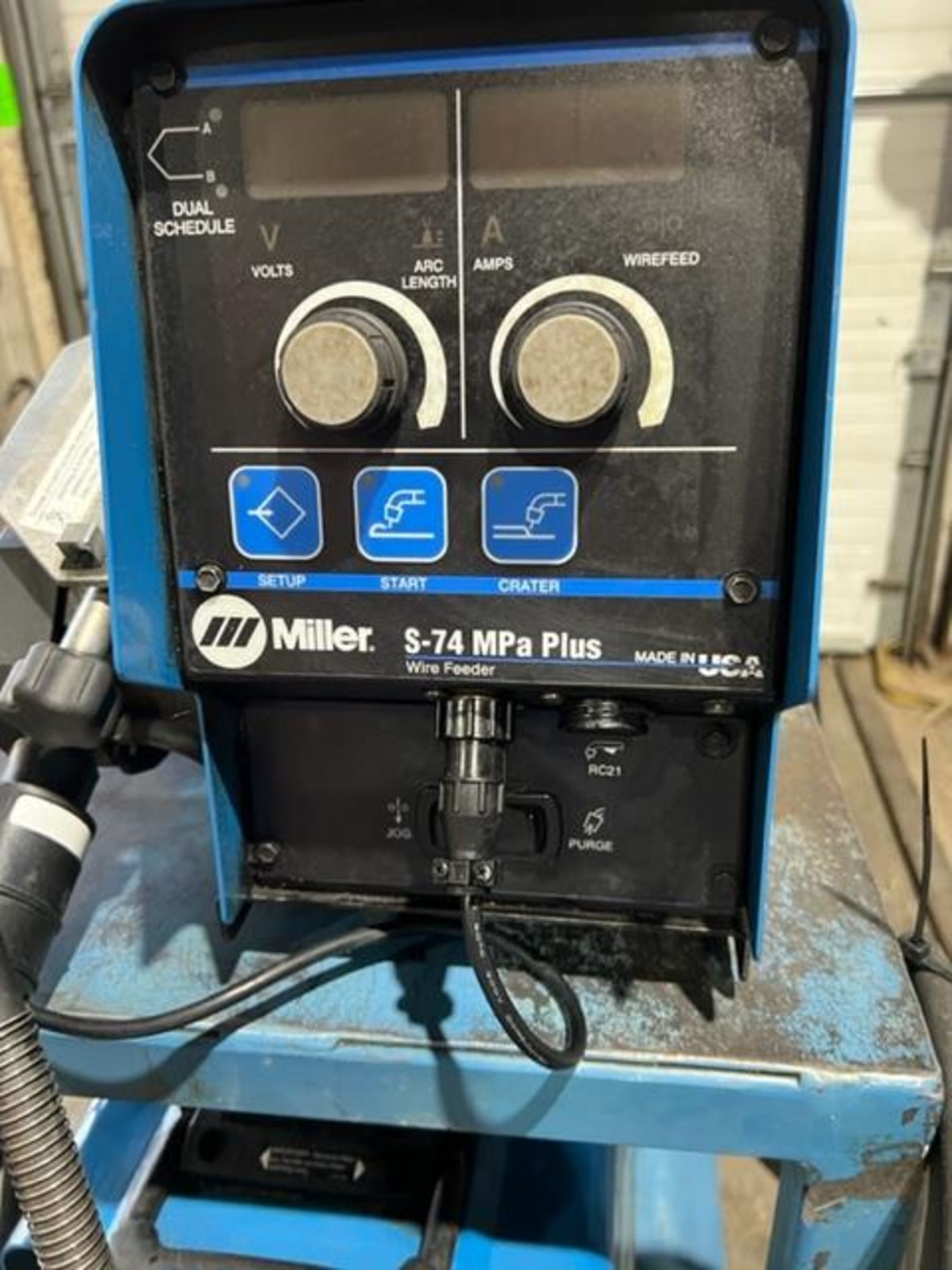 Miller XMT 350 CC/CV Multiprocess Welder with S-74MPA Plus Wire Feeder 4-wheel - COMPLETE - Image 4 of 5