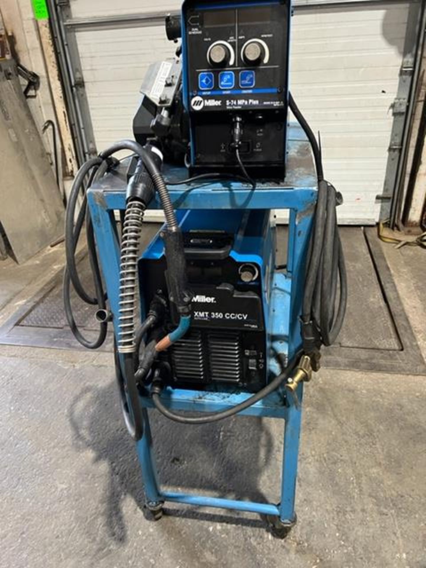 Miller XMT 350 CC/CV Multiprocess Welder with S-74MPA Plus Wire Feeder 4-wheel - COMPLETE - Image 2 of 5