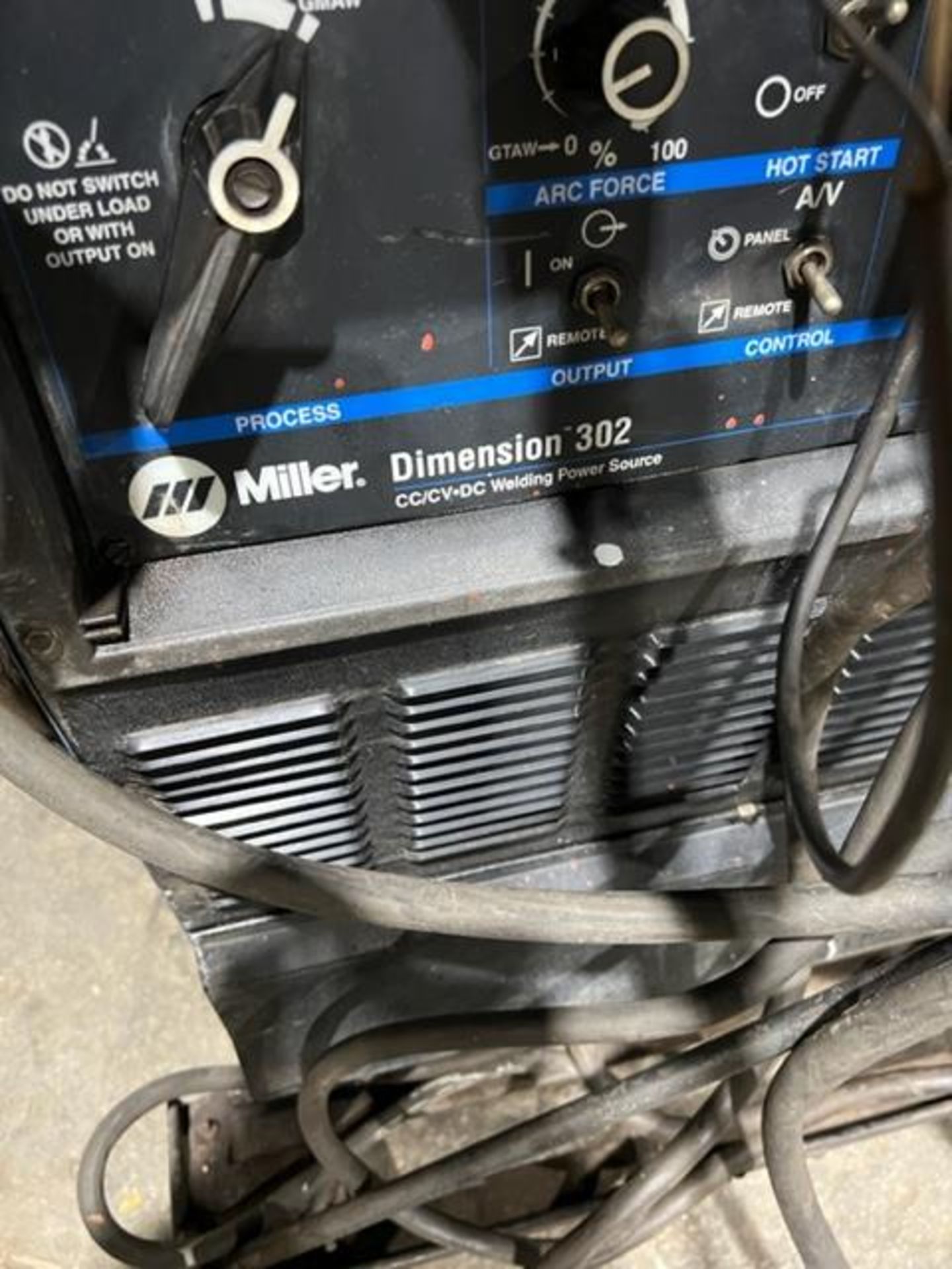 Miller Dimension 302 Mig Welder with 70S Wire Feeder 4-wheel - COMPLETE on CART with gun 300 amp - Image 2 of 4