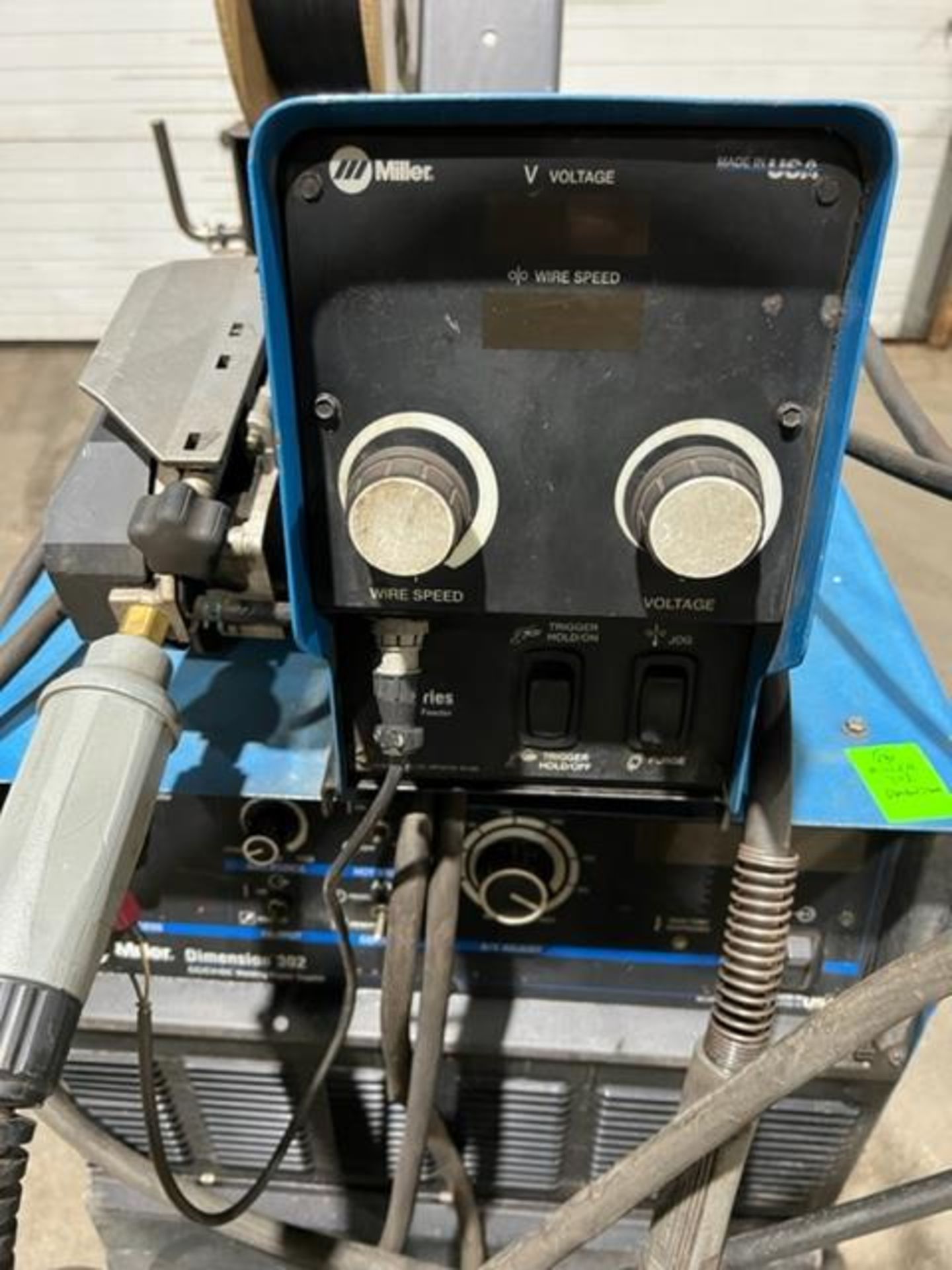 Miller Dimension 302 Mig Welder with 70S Wire Feeder 4-wheel - COMPLETE on CART with gun 300 amp - Image 3 of 4