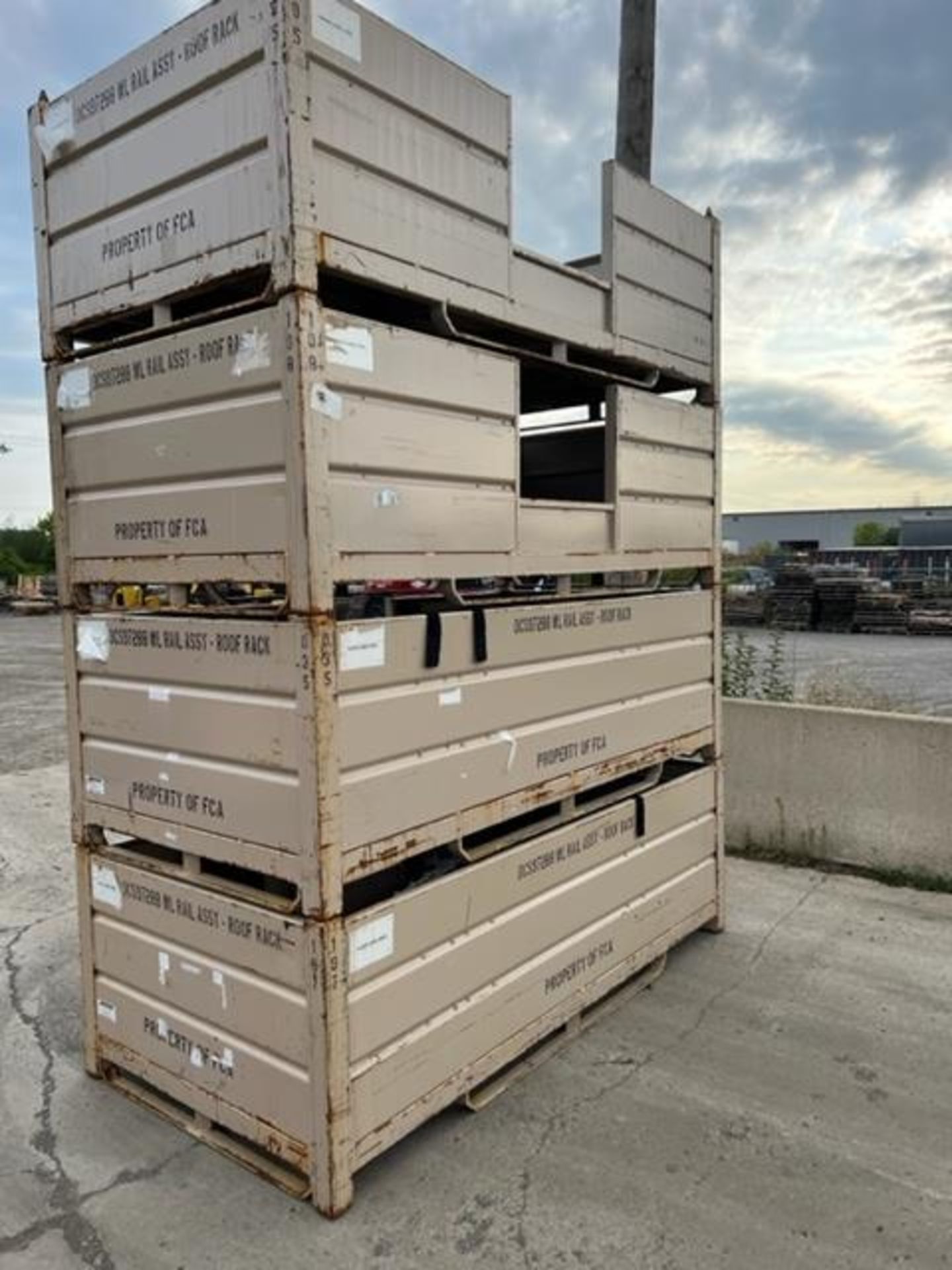 Lot of 4 (4 units) Steel Bins 8x4x27" Deep - Stackable units