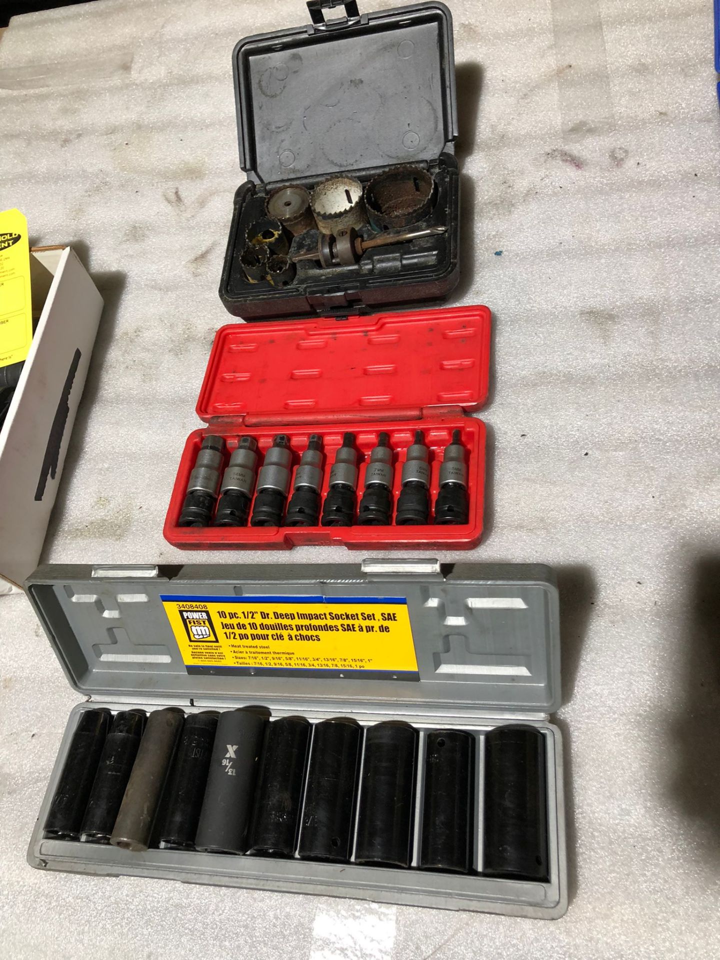 Lot of 3 - SAE Impact Socket Set with Torque Control Set & Holesaw Bit Set *** FROM 5-STAR RIGGING