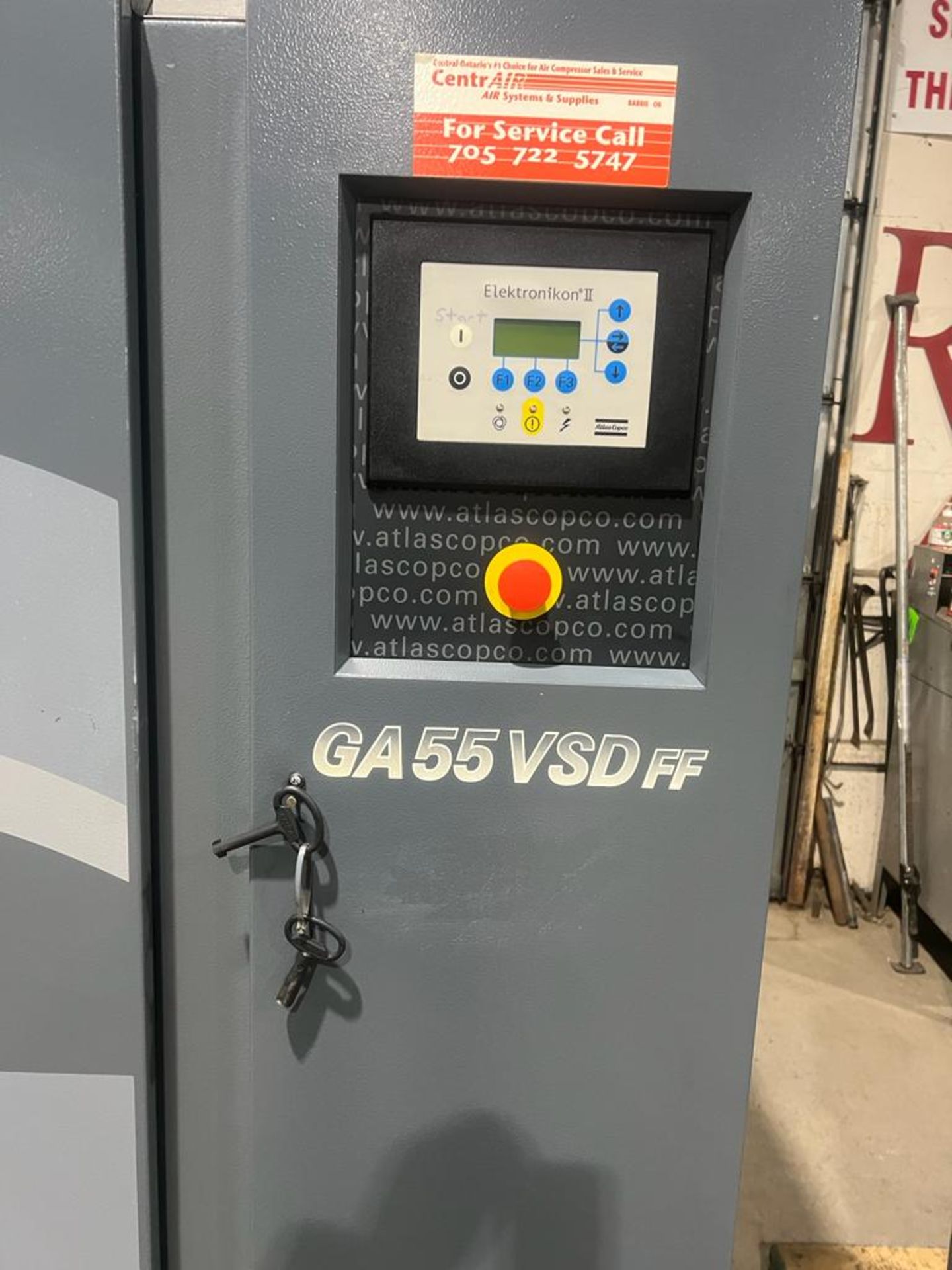 NICE 2008 Atlas Copco 75HP Air Compressor GA55VSDFF Variable Speed Drive with built on AIR DRYER - Image 2 of 8