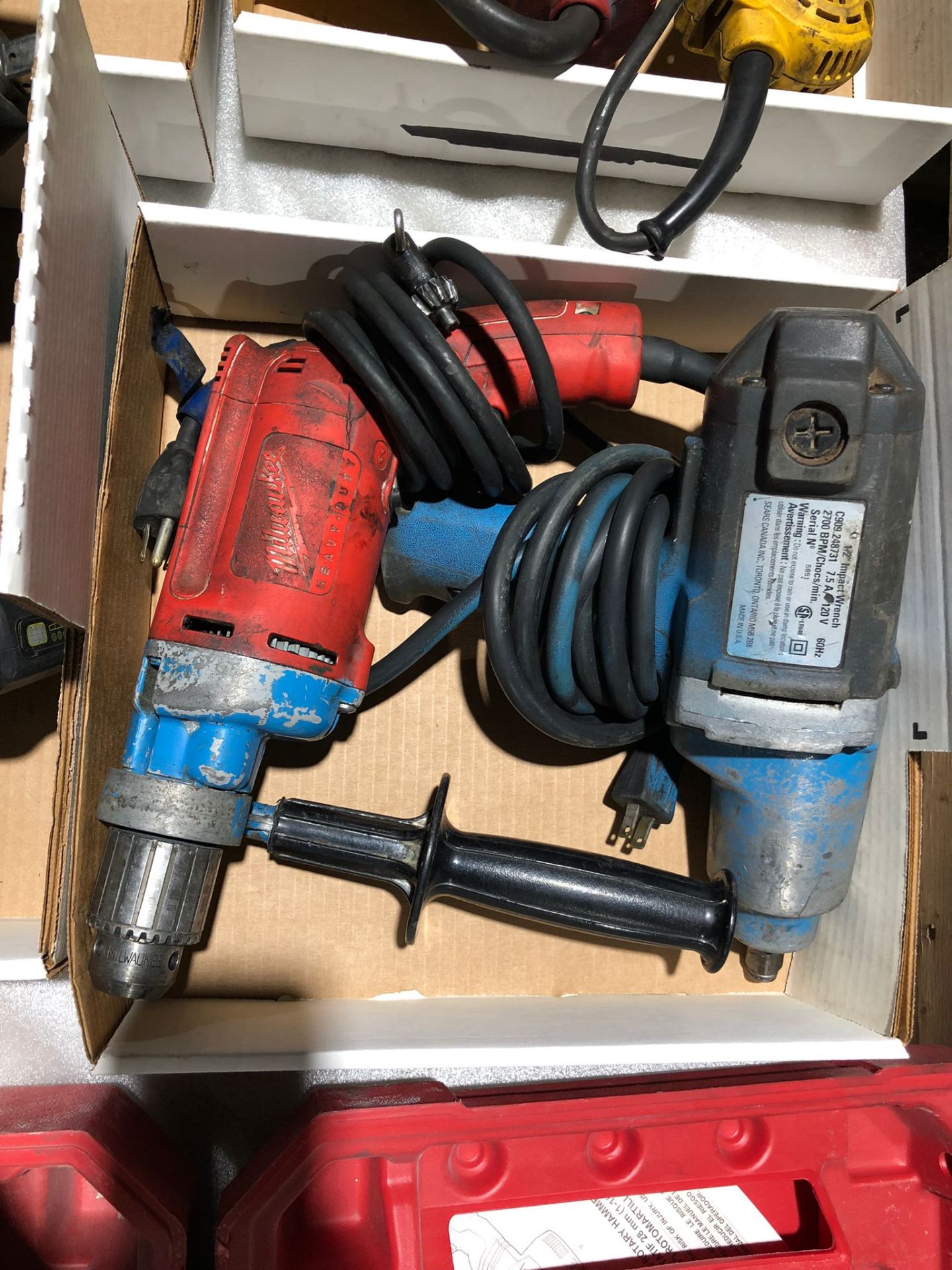 Lot of 2 (2 units) Impact Wrench & Milwaukee Drill Unit