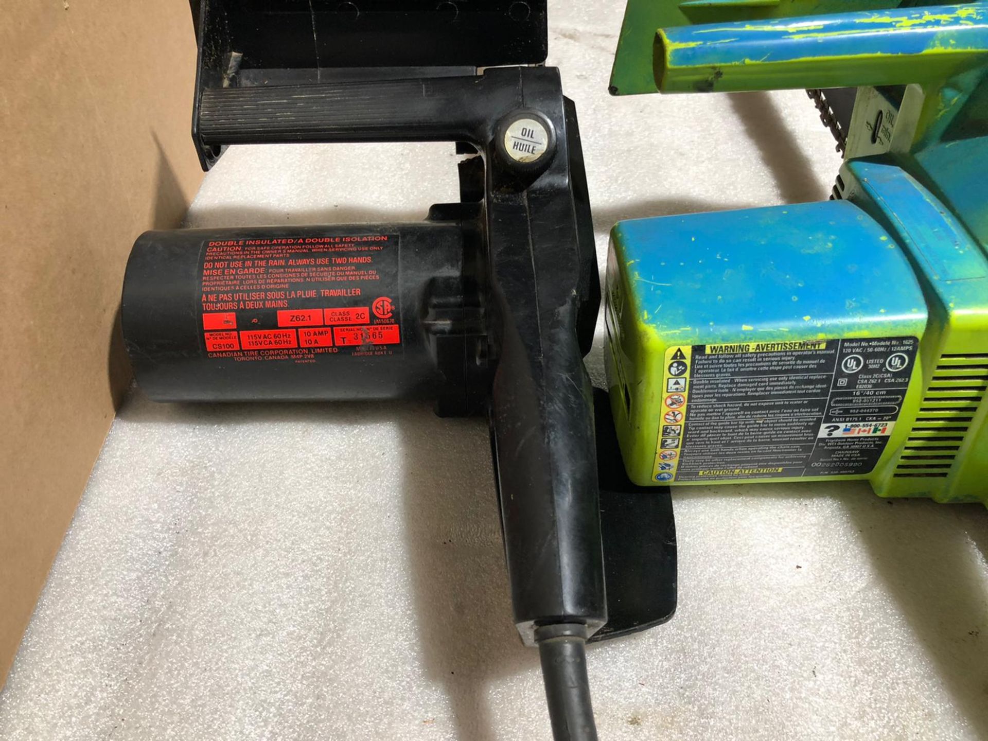 Lot of 2 (2 Units) Poulan & MC Electric Chain Saw Units 16" & 14" - Image 3 of 3