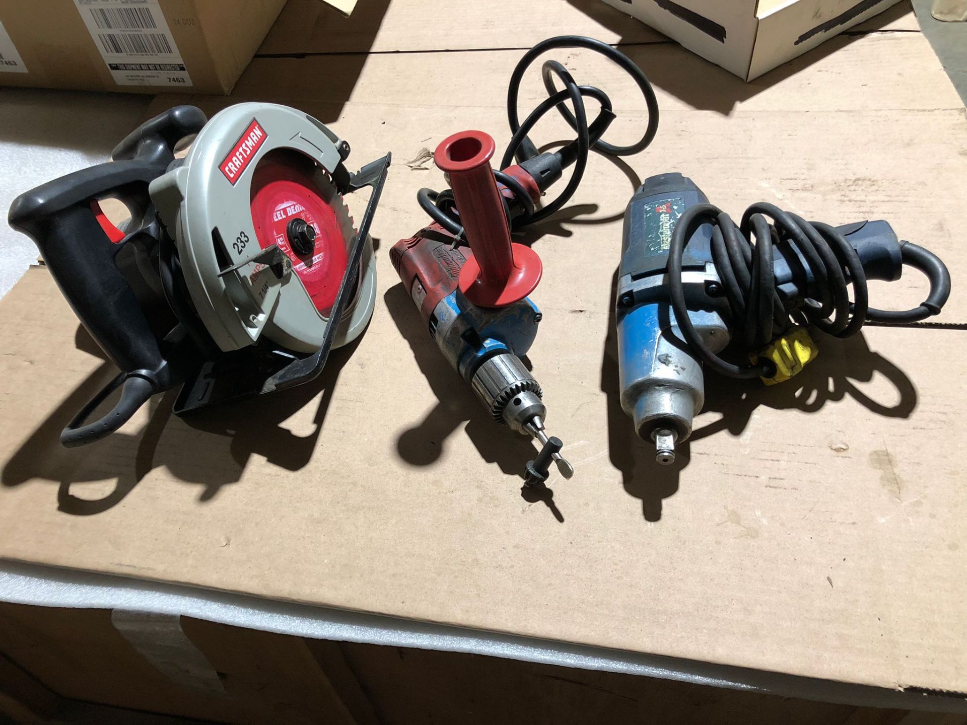 Lot of 3 (3 units) Milwaukee and more Hand Tools - Electric Impact driver, drill and Circular saw