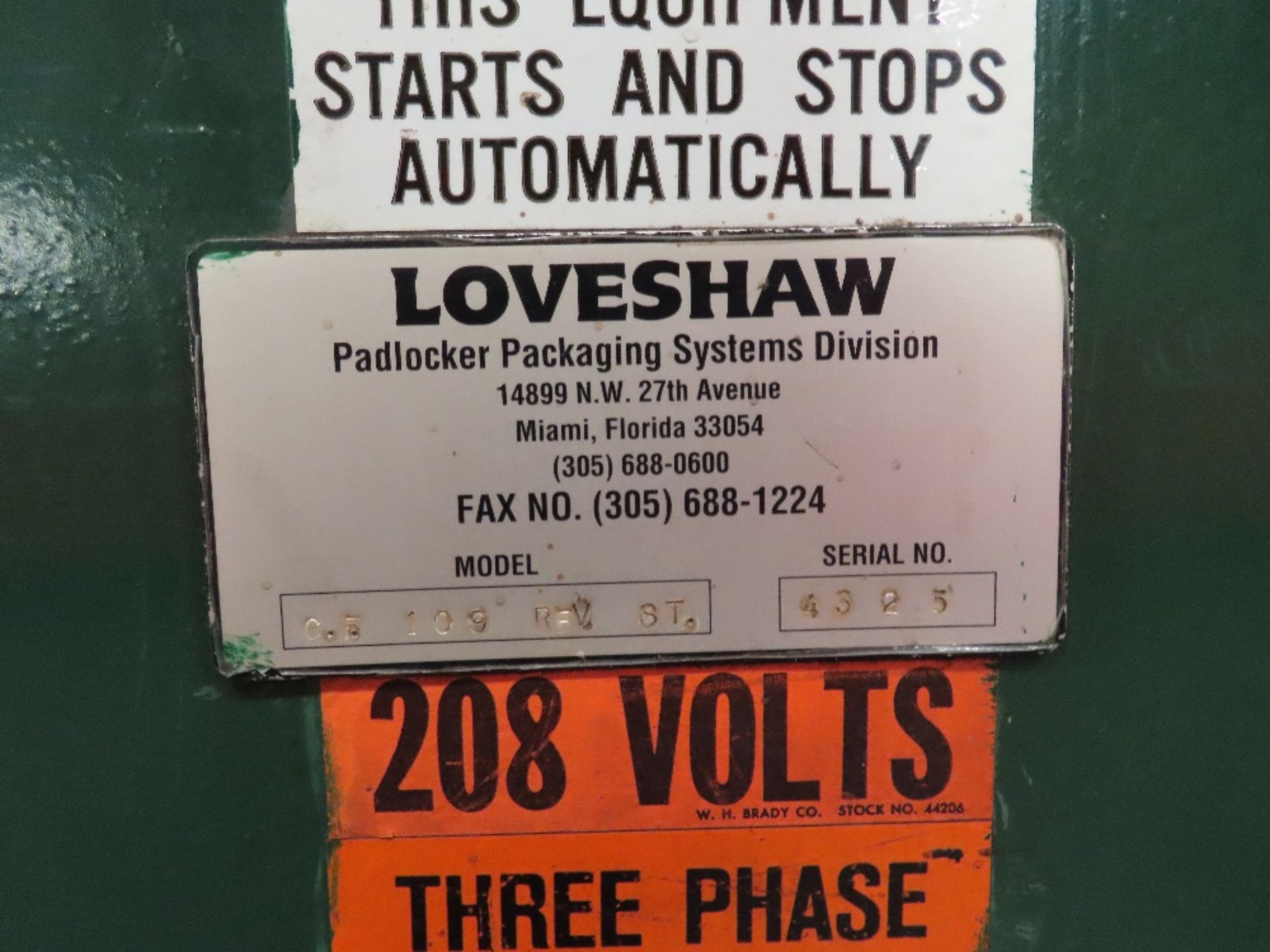 (Lot) Loveshaw Mod. CF109, Case Erector w/ Loveshaw Stuffer, Gold Seal Labeler & 12'' x 68'' - Image 6 of 6