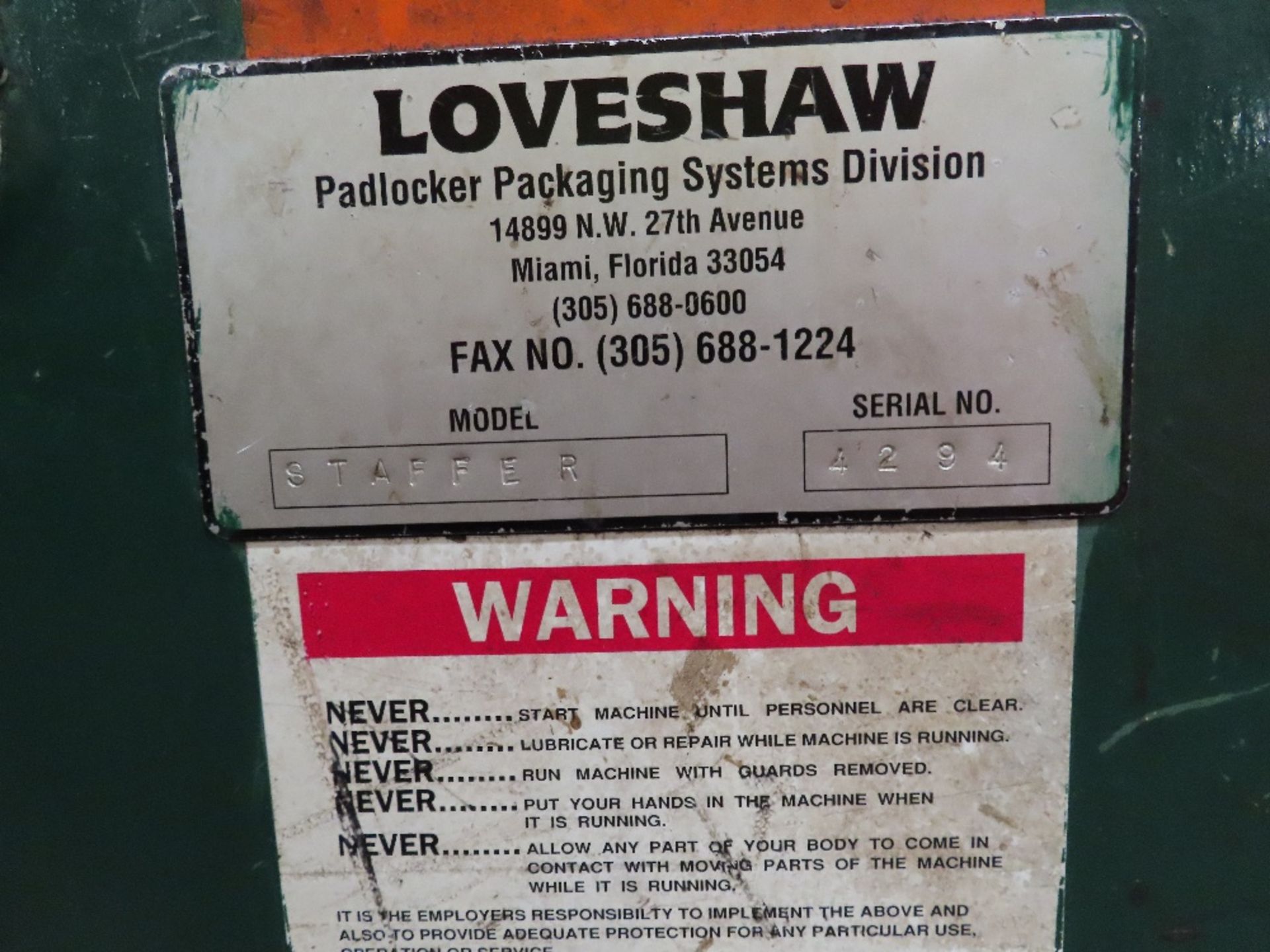 (Lot) Loveshaw Mod. CF109, Case Erector w/ Loveshaw Stuffer, Gold Seal Labeler & 12'' x 68'' - Image 5 of 6