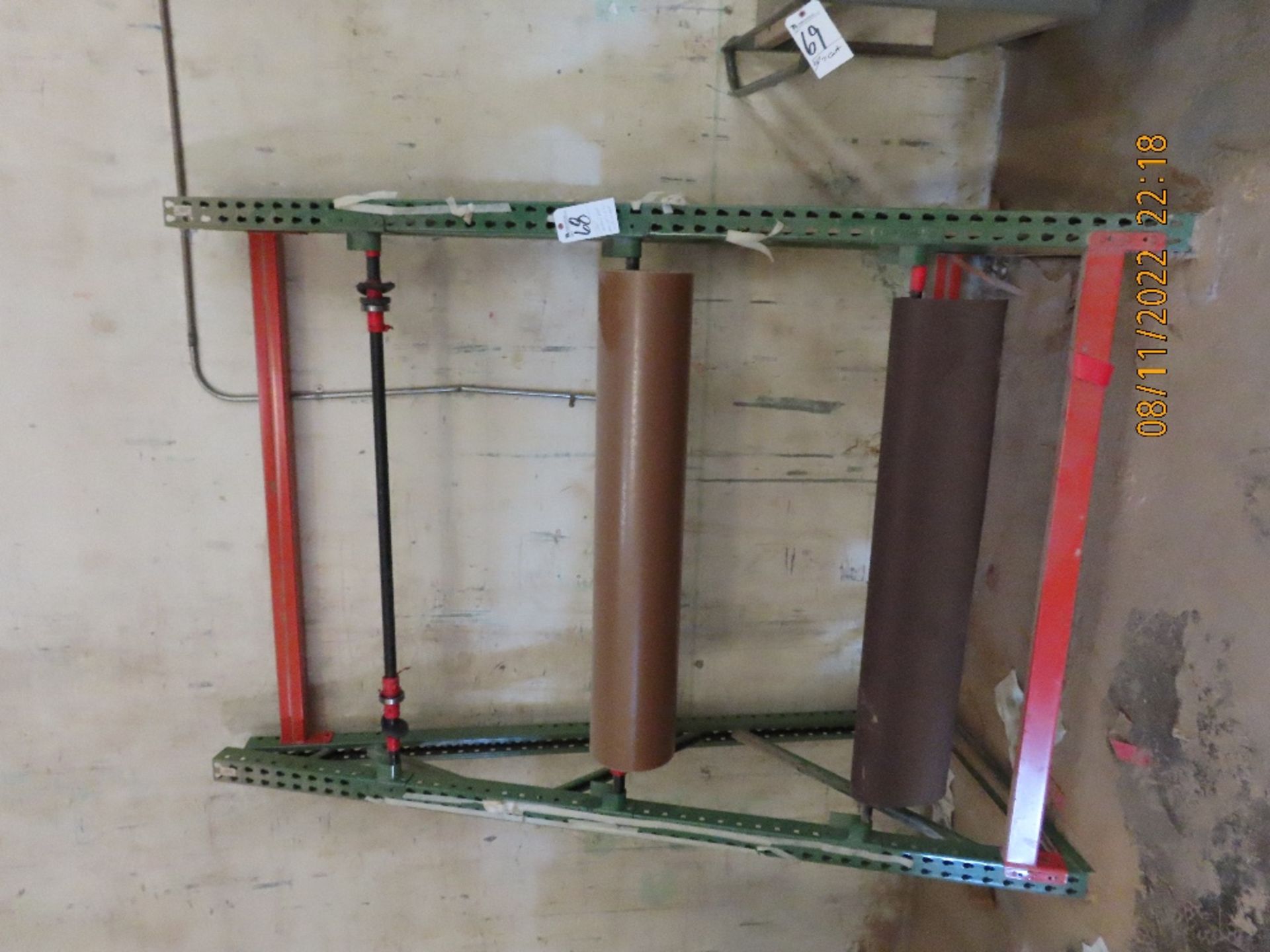 Roll Material Rack (Approx. 60'' x 8' Tall) w/ Pallet Rack