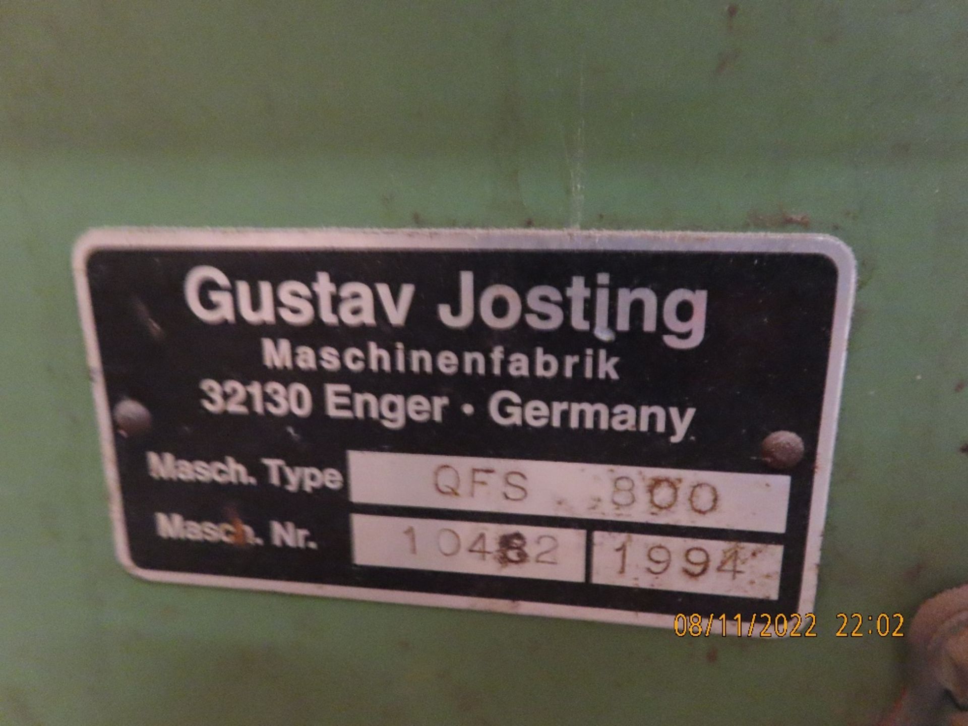 Josting Type QFS-806, 32'' Guillotine Machine #10482 - Image 2 of 2