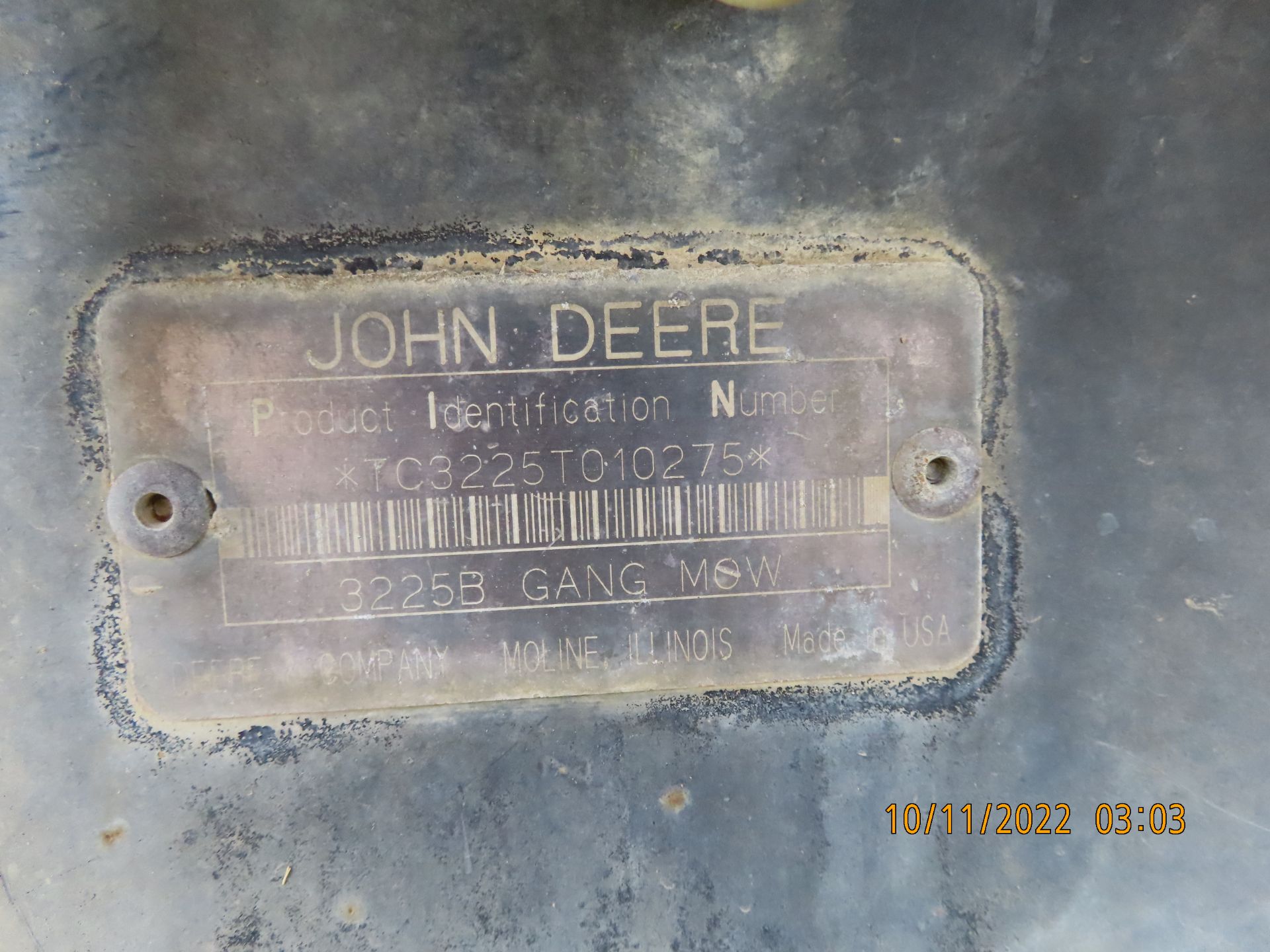 John Deere mod. 3225B Gang Mower w/ Turf Tires Hours: 6,266; PIN: TC3225T010275 - Image 5 of 5