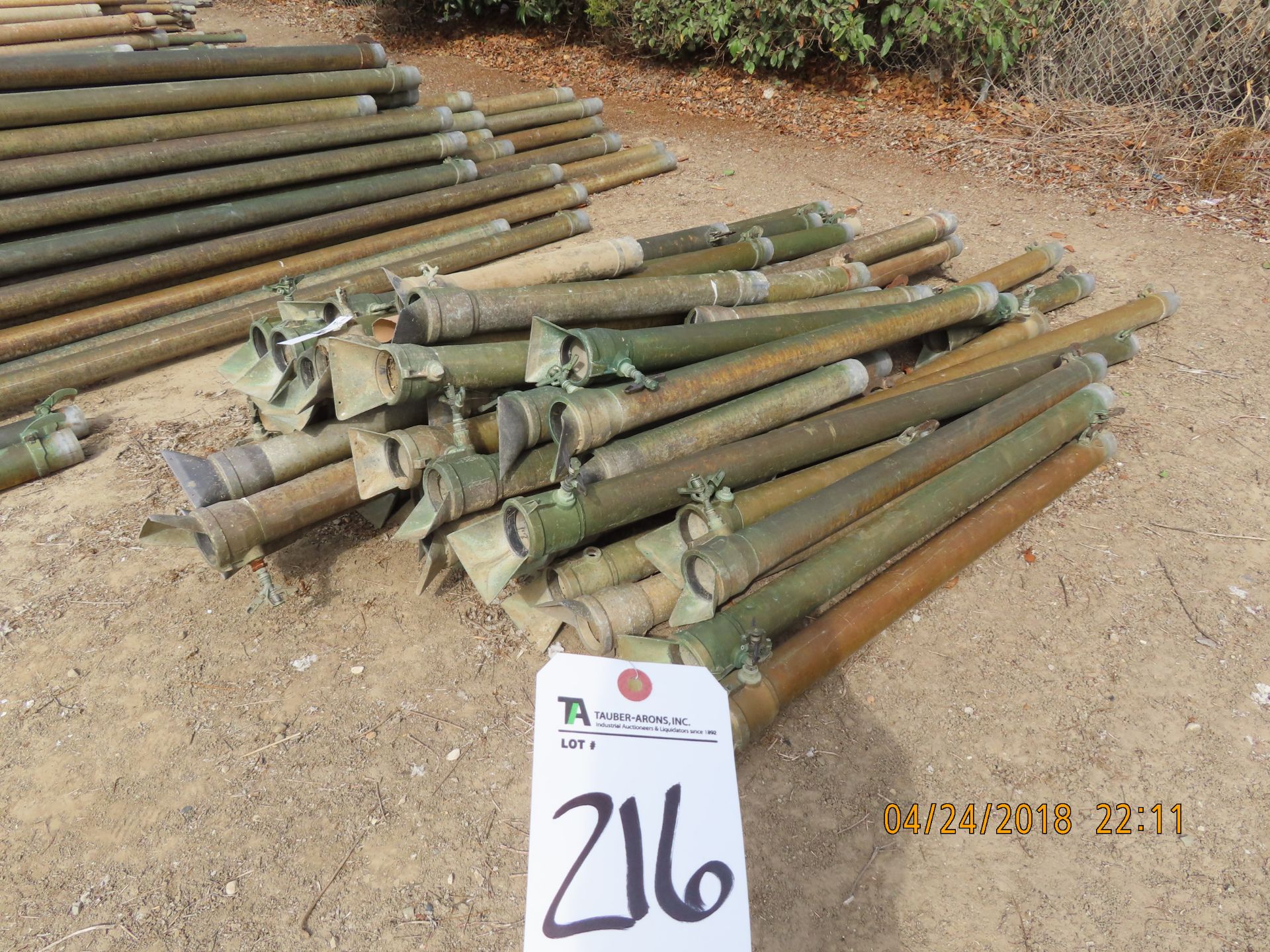 Assorted Irrigation Pipe w/ Sprinkler Heads 2', 6', 8', 10', 12' & 15'L x 4'' Dia., Aluminum - Image 4 of 5