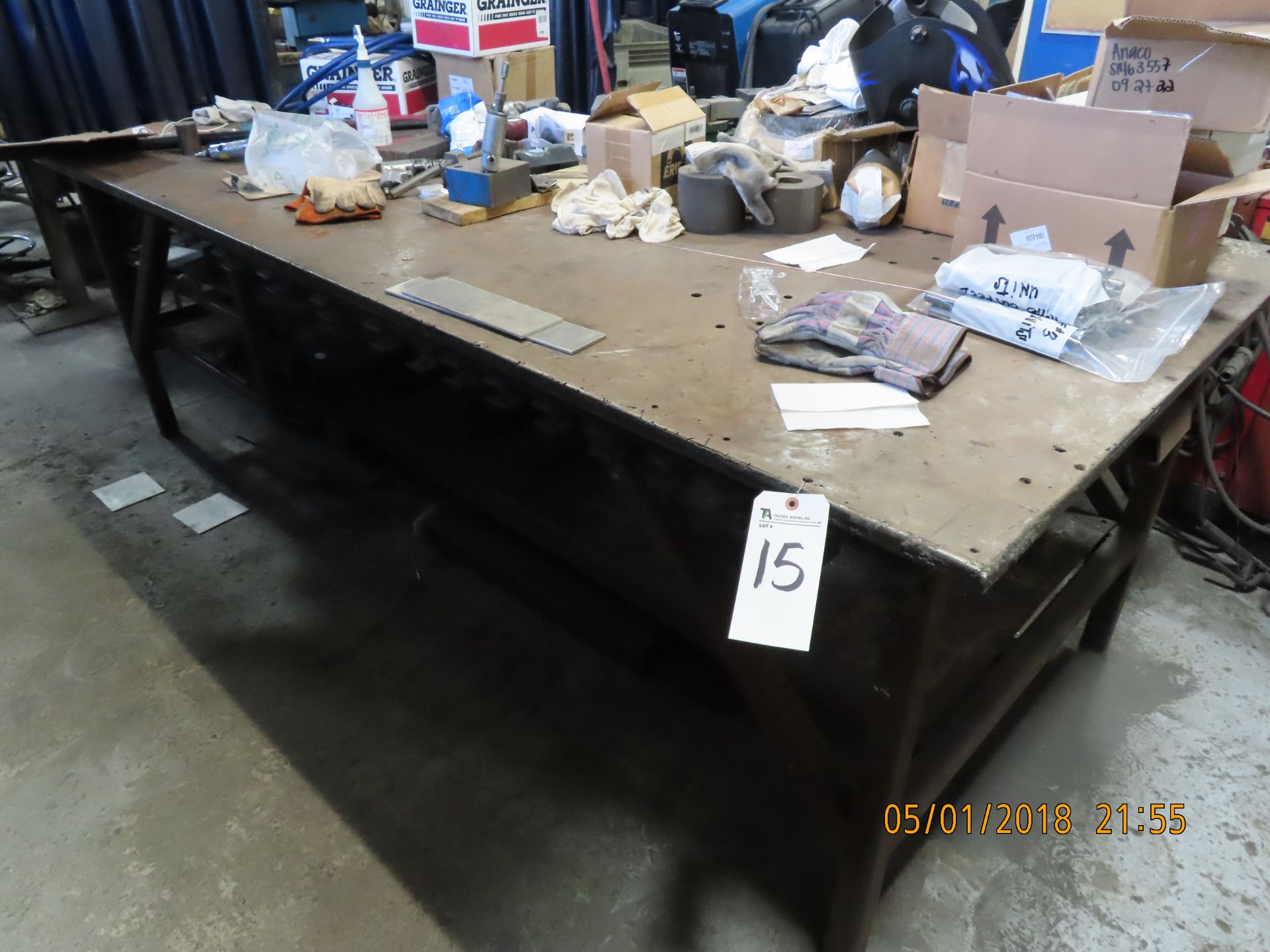 Steel Table, 4' x 9' x 35'' Tall (No Contents) (LOADING FEES: $100)