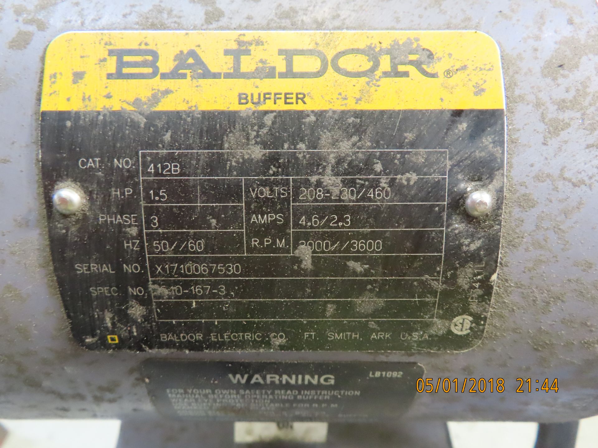 Baldor Dbl. End Grinder, 1.5hp - Image 2 of 2