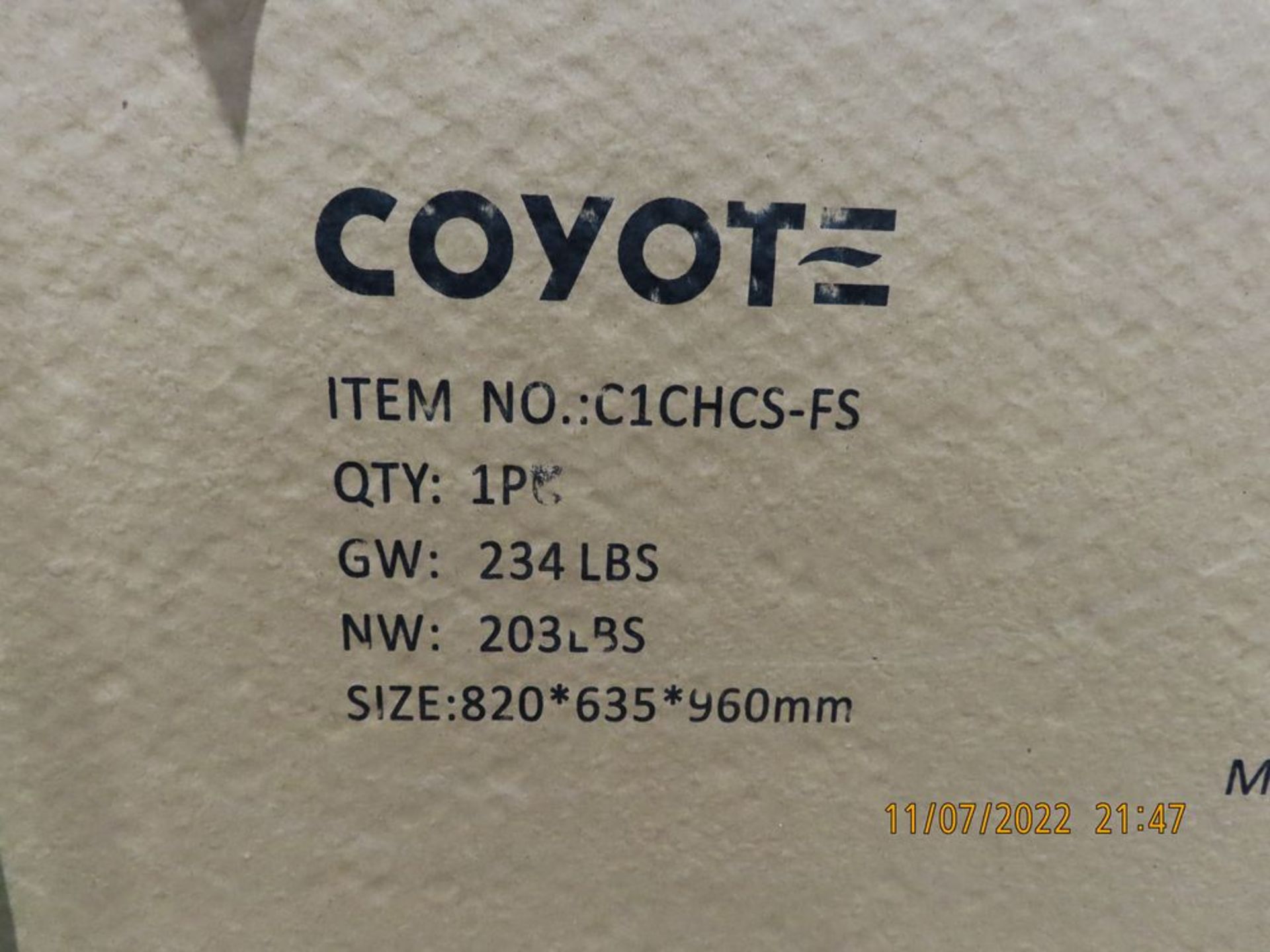 Coyote mod. C1CHCS-FS, CO-Asado Smoker w/ Stand & Side Shelves - Image 3 of 5