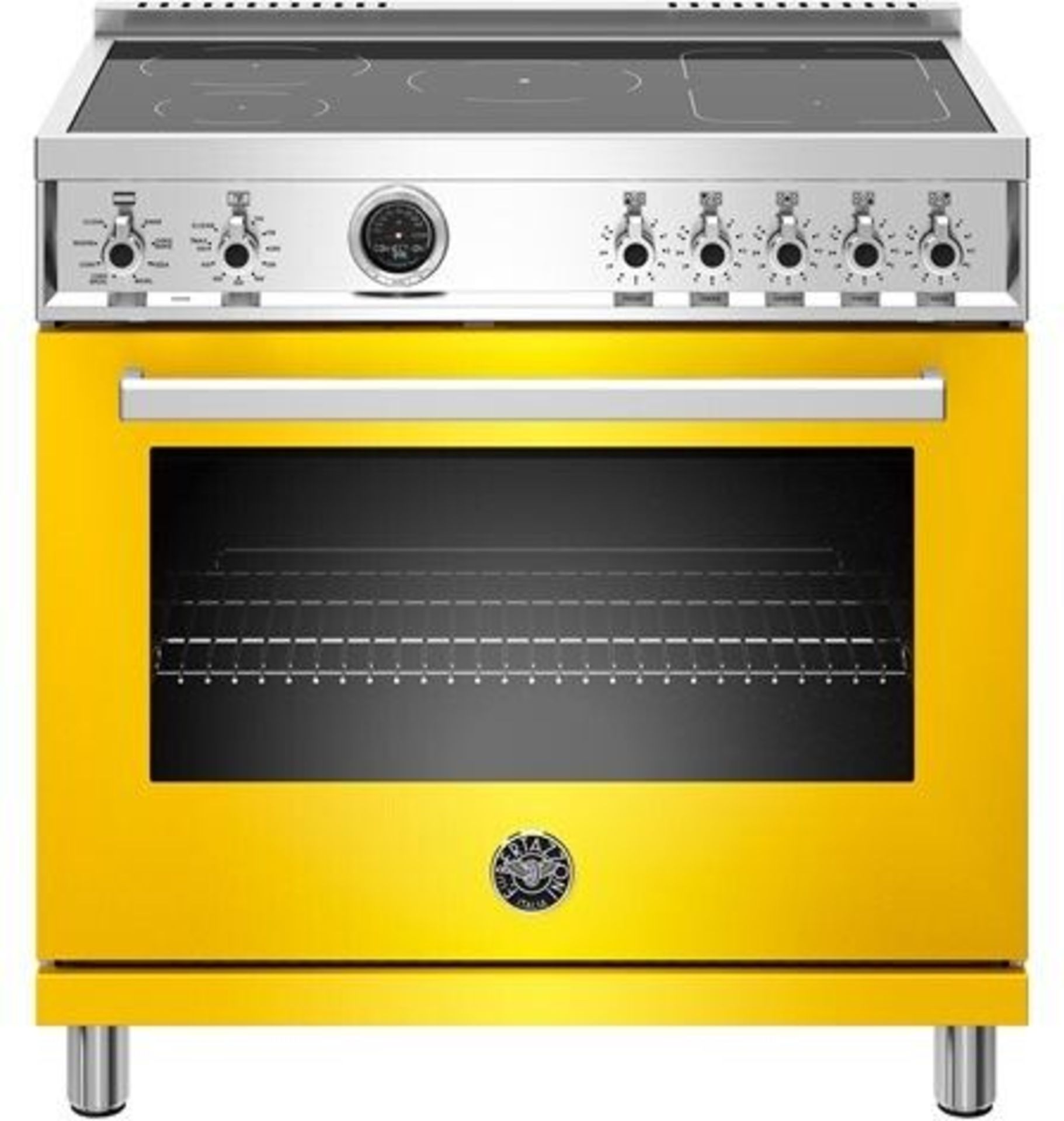 Bertazzoni mod. PROF365INSGIT, BZ-36'' Prof Series Induction Cooktop Electric Range, Yellow