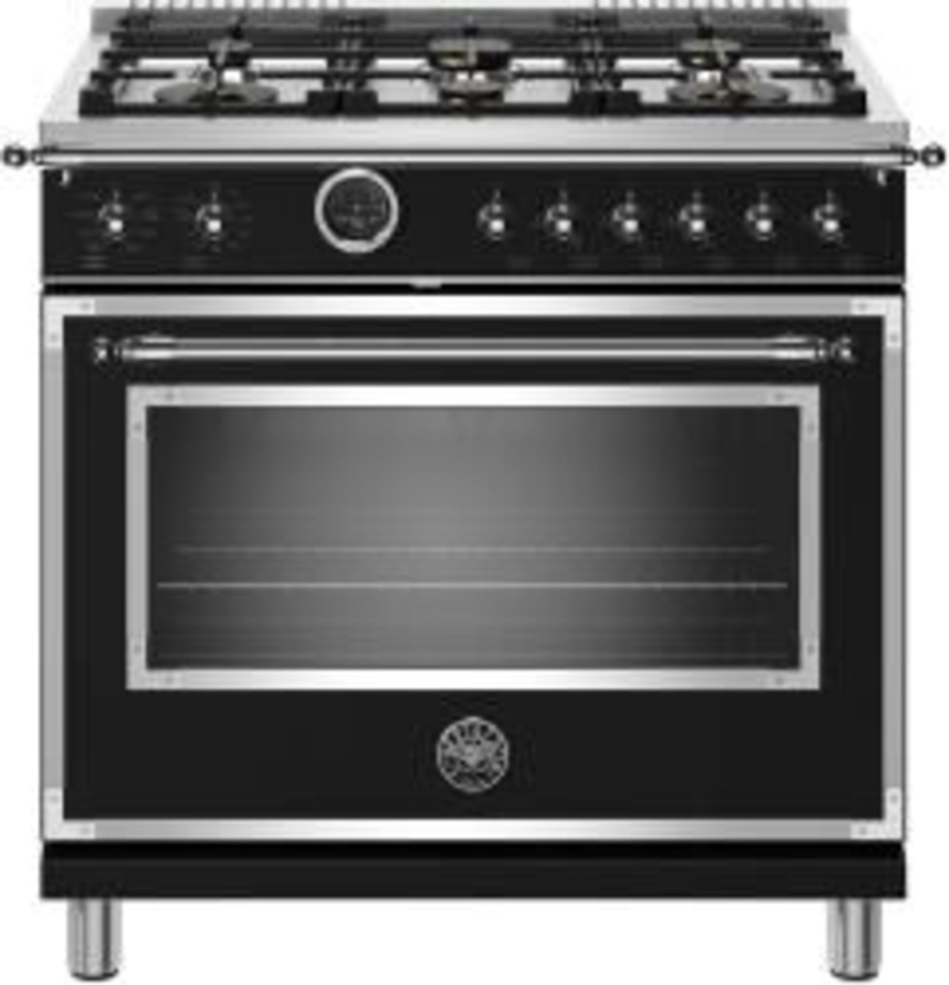 Bertazzoni mod. HERT366DFSNET, BZ-36'' Heritage Range Electric Oven, 6-Burner, Black