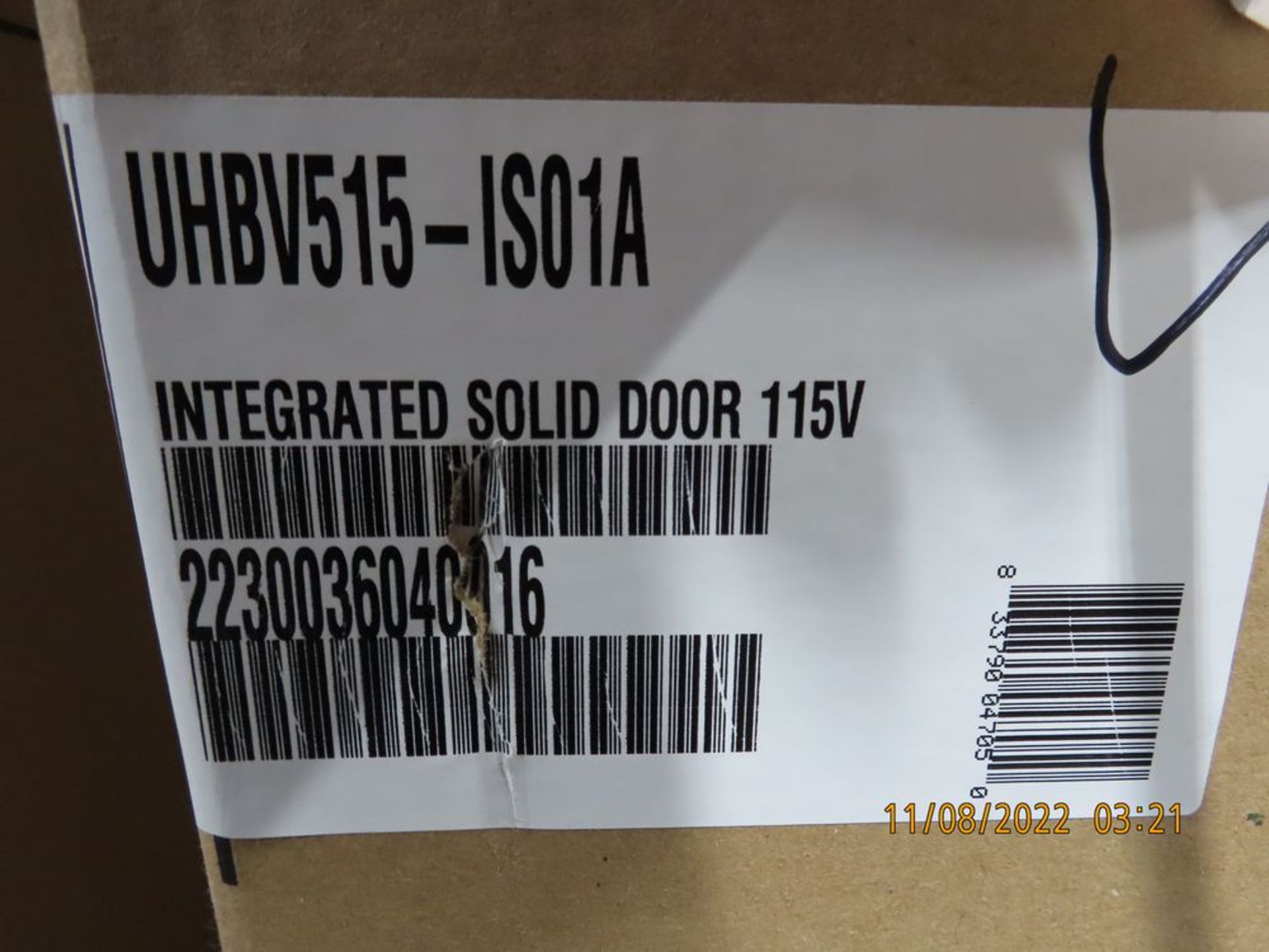 U-Line mod. UHBV515-IS01A, UL-BEV Center 15'' Undercounter REV HG INTEG Solid 115V Refrigerator - Image 3 of 3