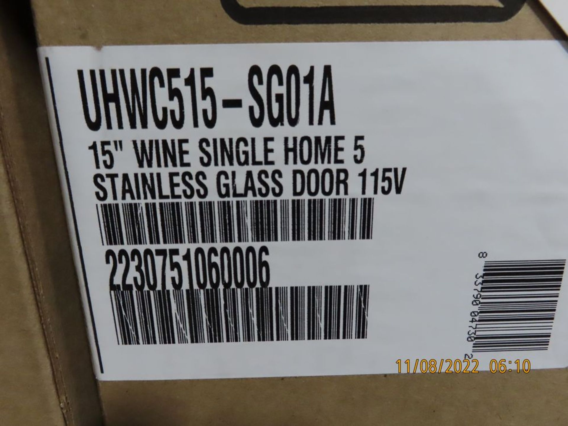 U-Line mod. UHWC515-SG01A, 15'' Stainless Frame Undercounter Wine Captain, Reversible Hinge, HG, - Image 3 of 3