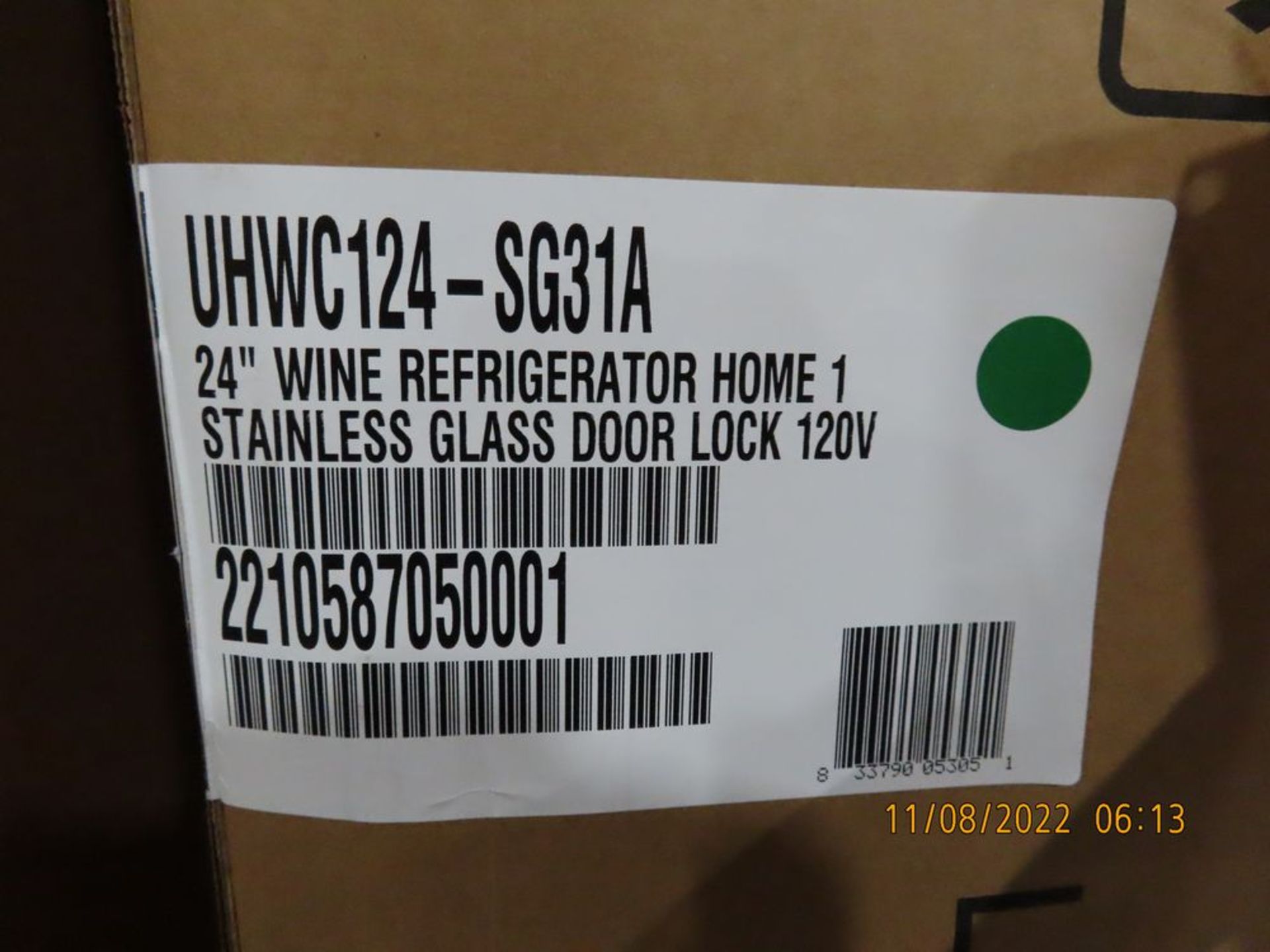 U-Line mod. UHWC124SG31A, 24'' UL-Wine Captain Stainless Steel Frame Lock, Reversible Hinge, 115V, - Image 3 of 3