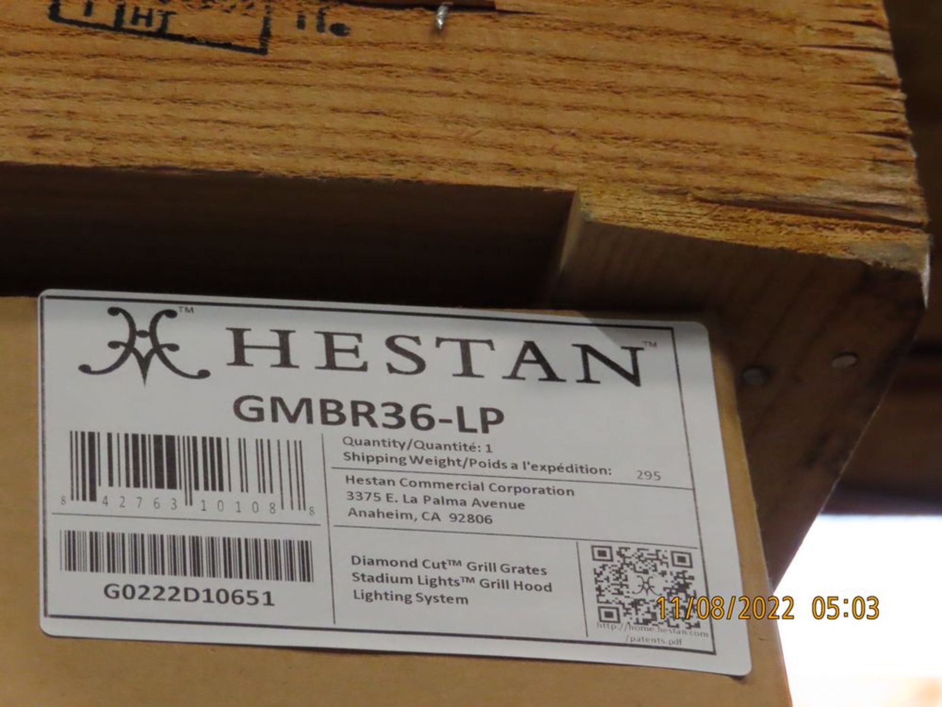 Hestan mod. GMBR36-LP, 36'' HE-Built In Grill w/ Sear Rotisserie - Image 3 of 3