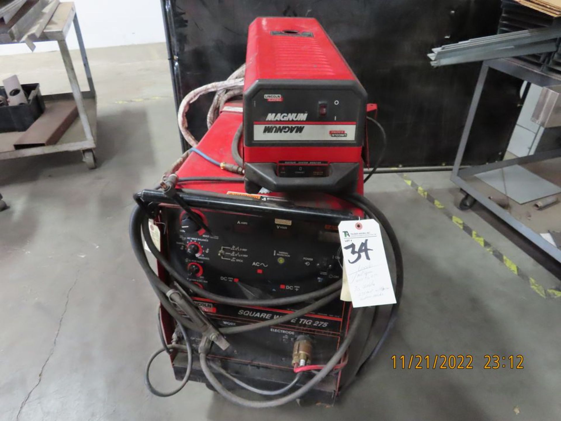 Lincoln mod. Square Wave Tig 275, Tig Welder, 275 Amp w/ Magnum, System Monitor