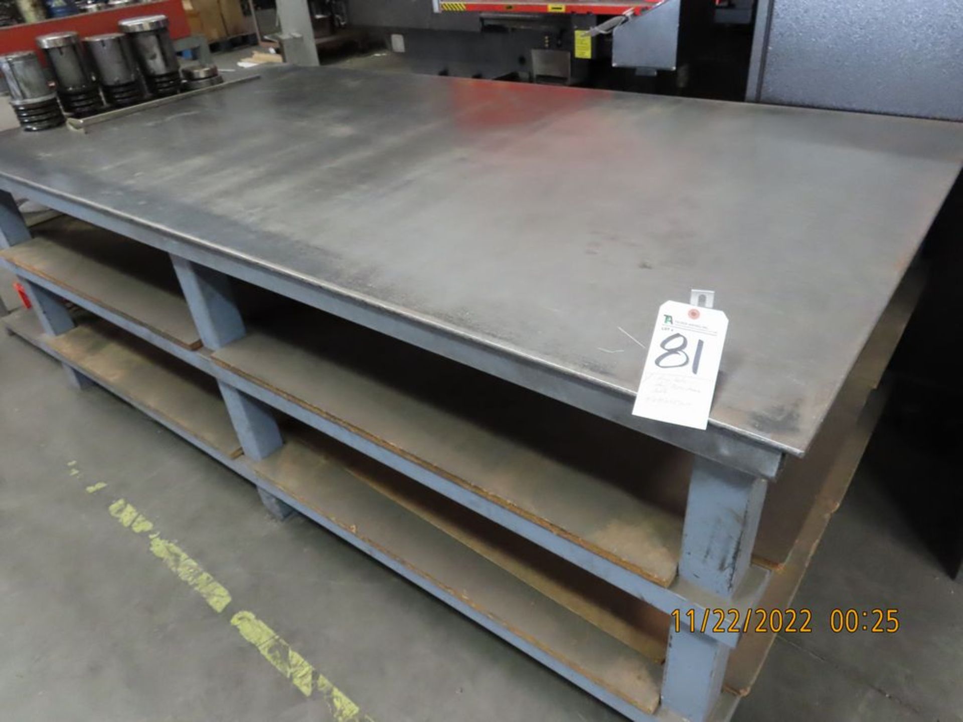 Heavy Duty Steel Top & Frame Table 4' x 10' x 33'' Tall (No Contents)