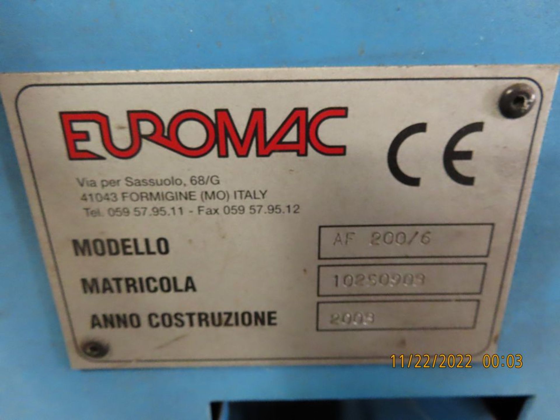 (2003) Euromac mod. 200/6 Corner Notcher S/N 10250903 - Image 4 of 4