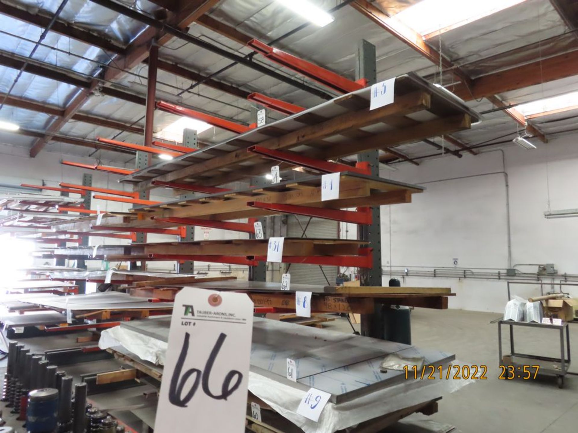 Single Side Cantilever Rack, 67''W x 144''T (16) 48'' Arms (No Tank, No Contents) - Image 2 of 2